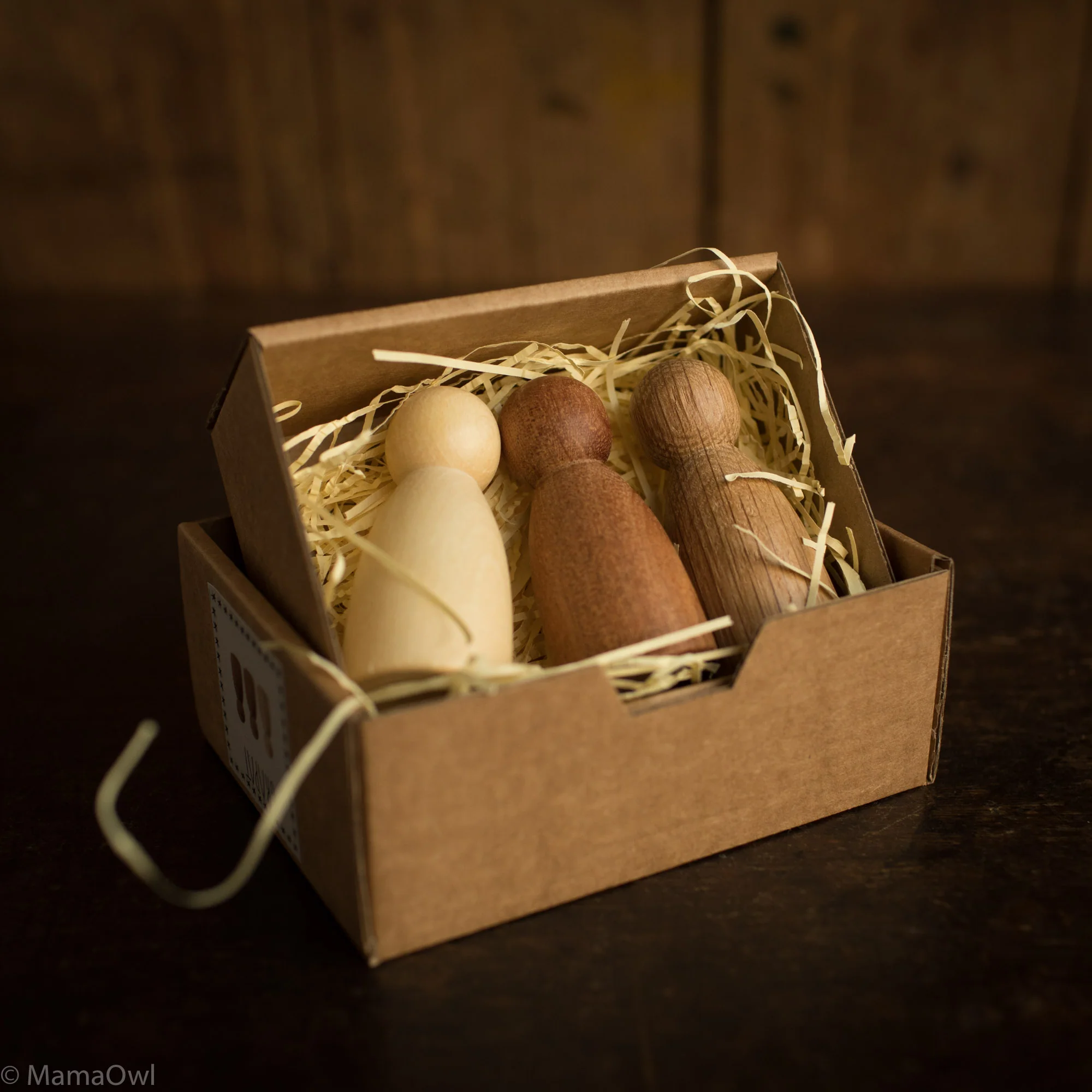 Wooden Natural Nins - 3 Pieces