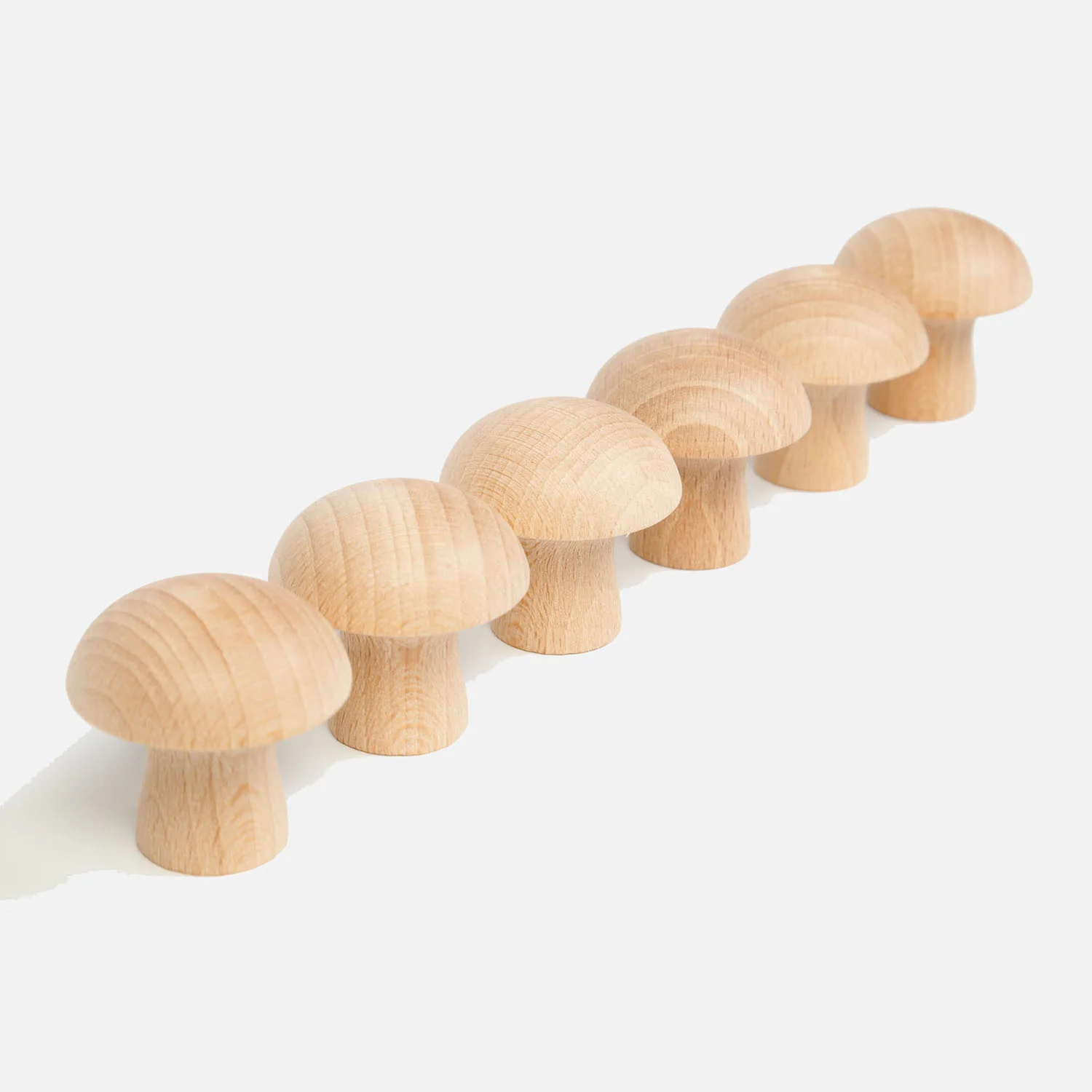 Wooden Natural Mushrooms - 6 Pieces - Image 3