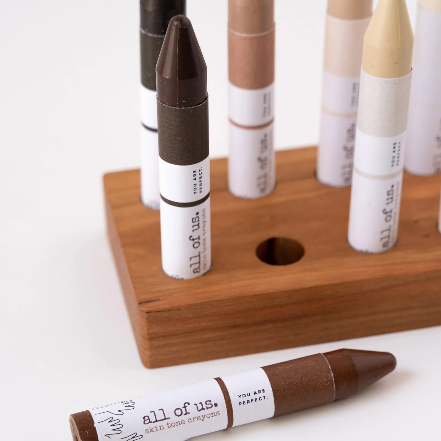 Handcrafted Skin Tone Beeswax Crayons in Tin - Set of 8 - Image 3