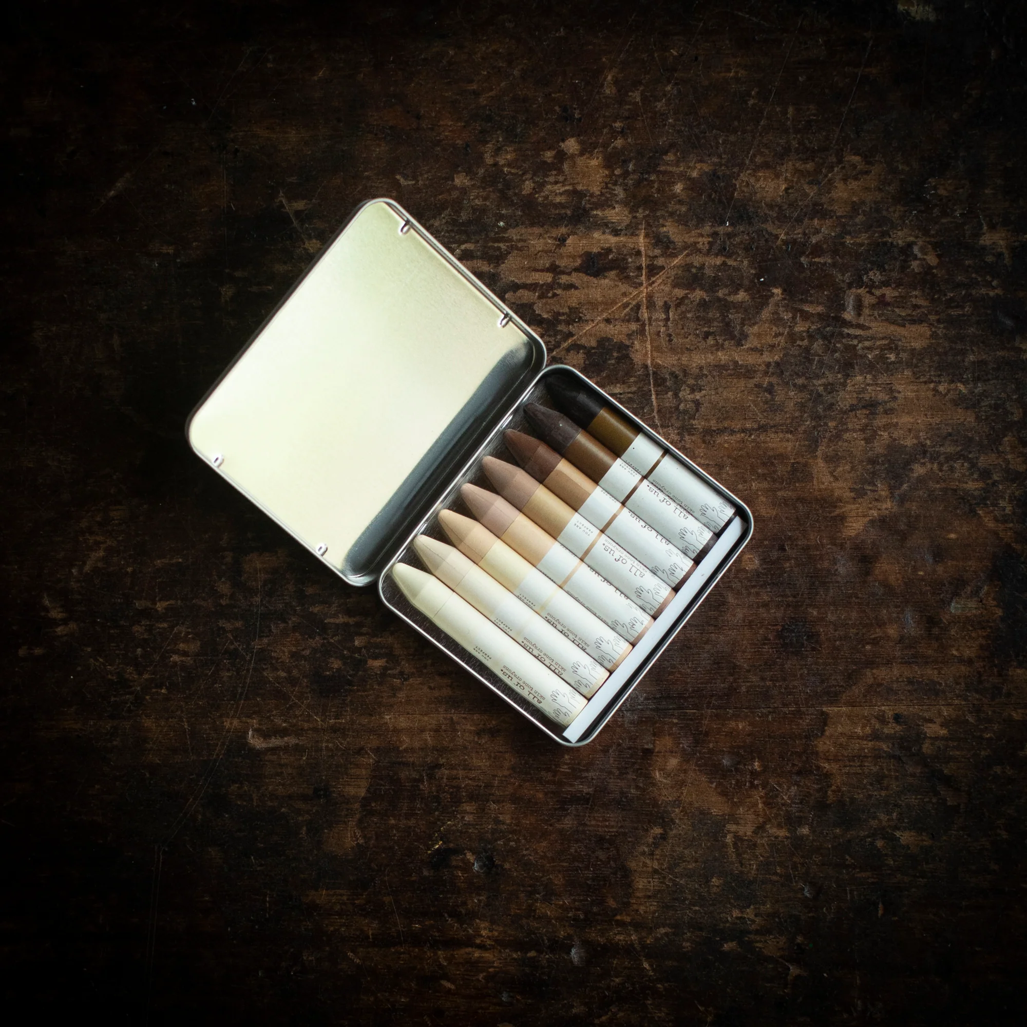 Handcrafted Skin Tone Beeswax Crayons in Tin - Set of 8 - Image 4