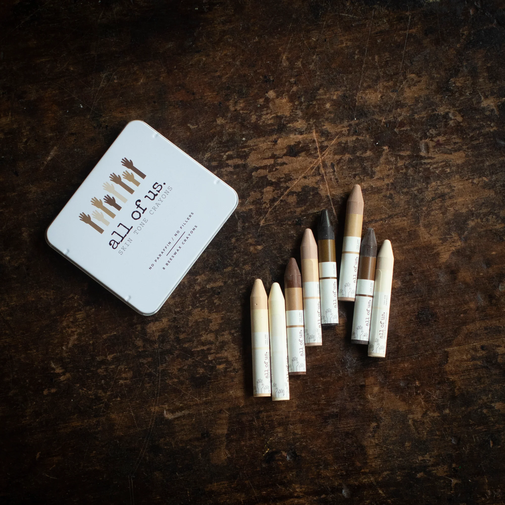Handcrafted Skin Tone Beeswax Crayons in Tin - Set of 8 - Image 5
