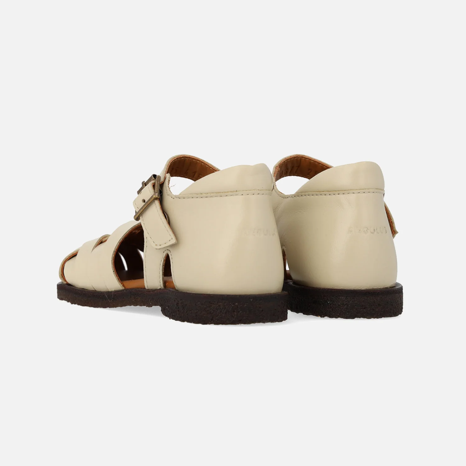 Kids Leather Woven Sandals - Buttermilk - Image 4