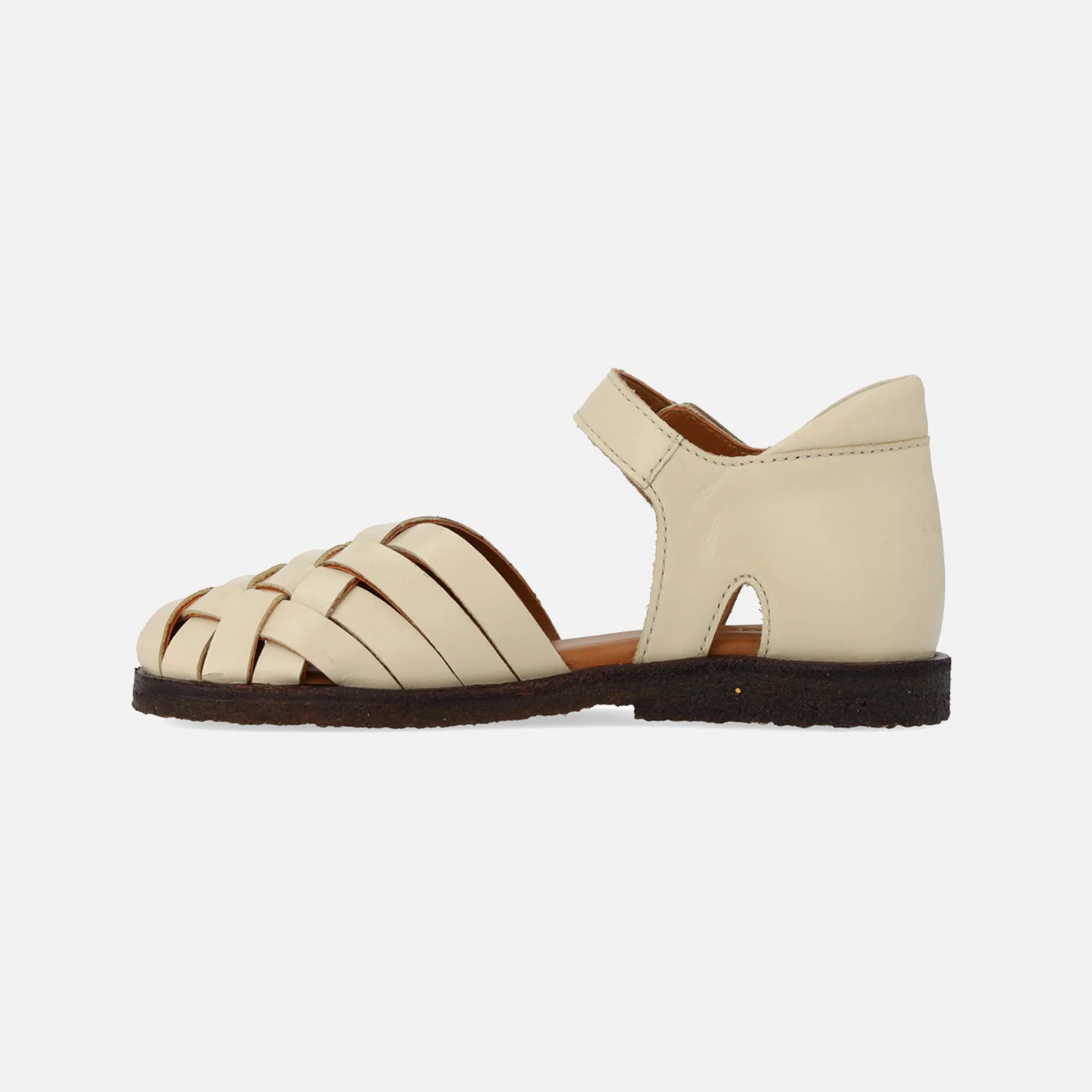 Kids Leather Woven Sandals - Buttermilk - Image 9