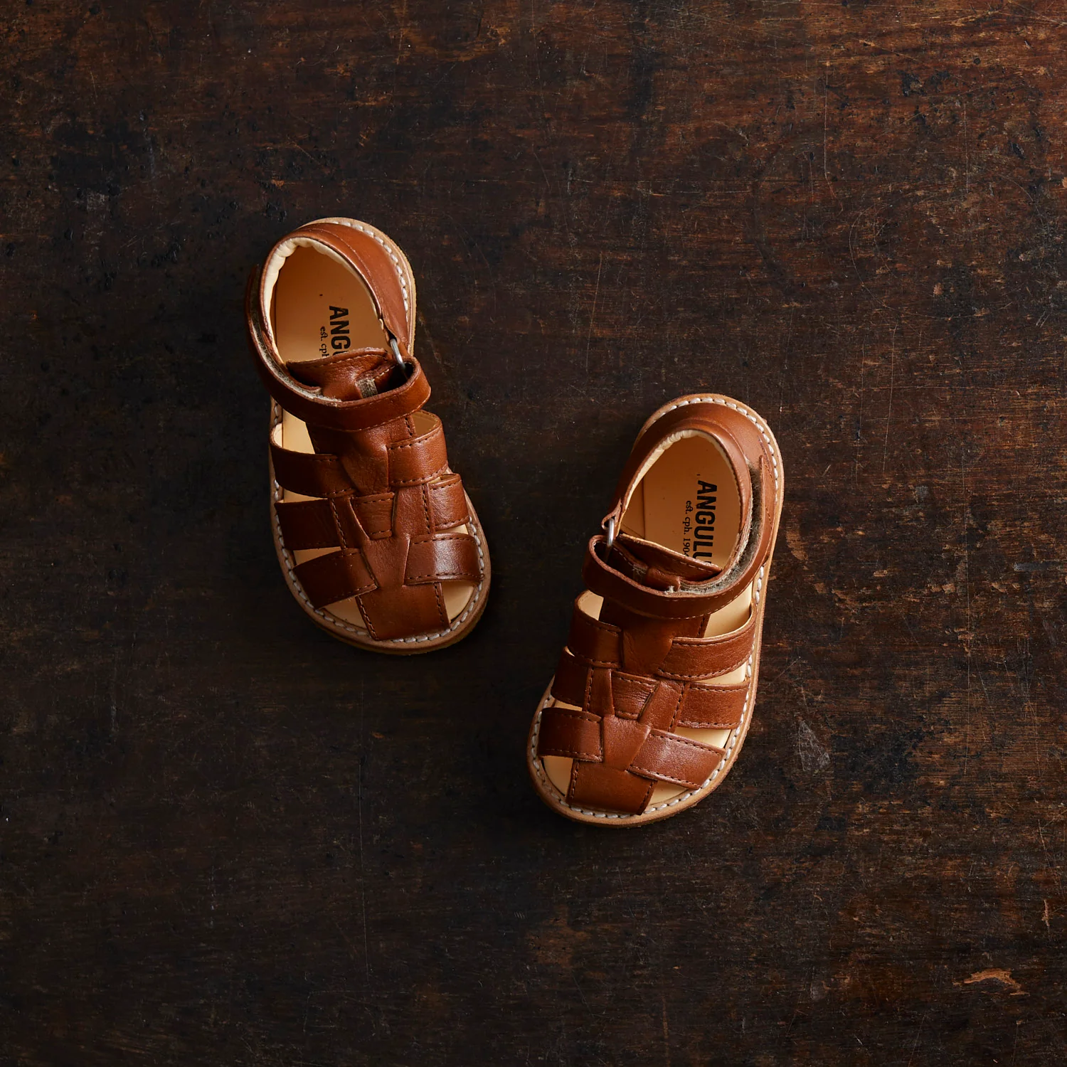 Toddler Leather Fisherman Sandals - Cognac - Image 3