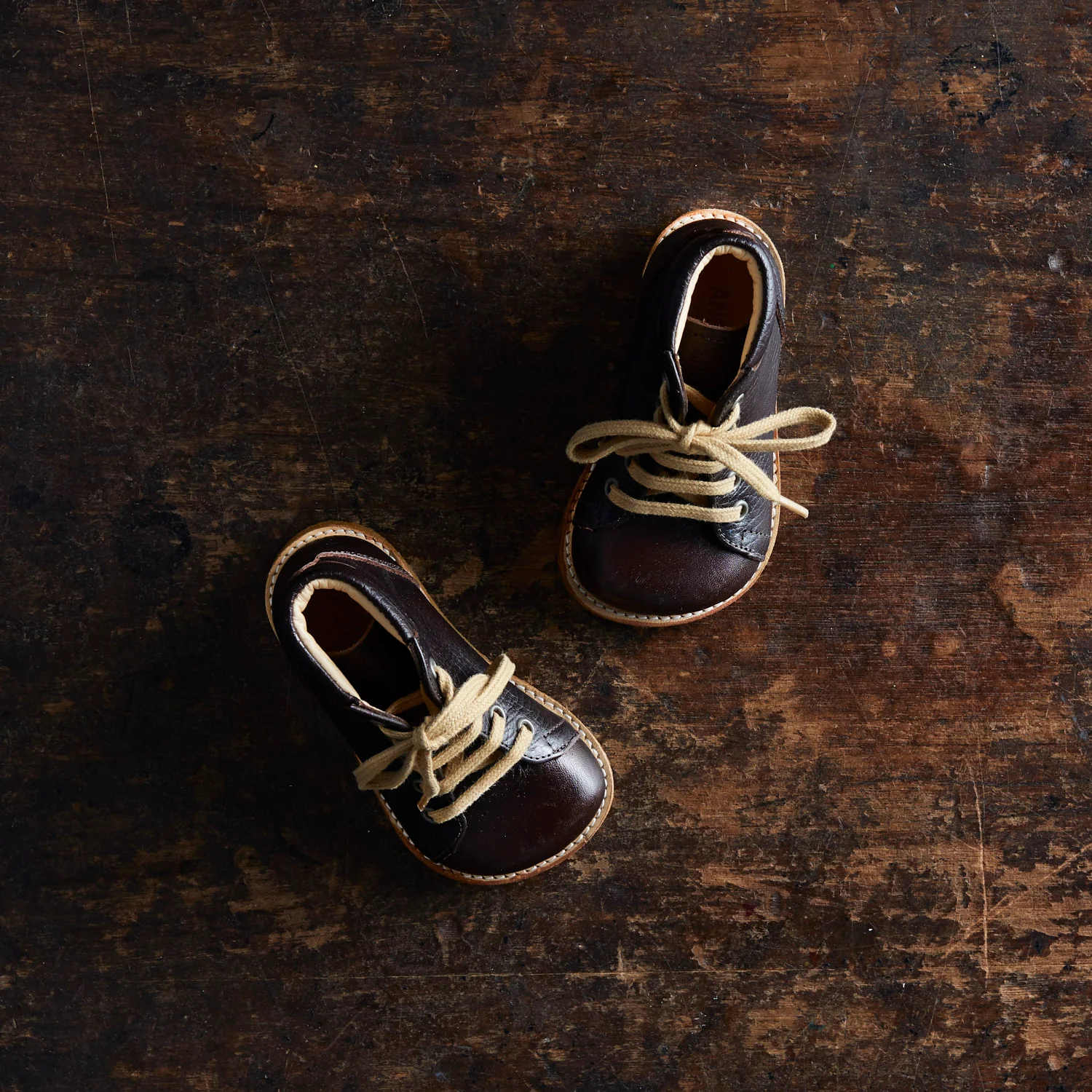 Toddler Lace Up Leather Boots - Dark Brown - Image 2