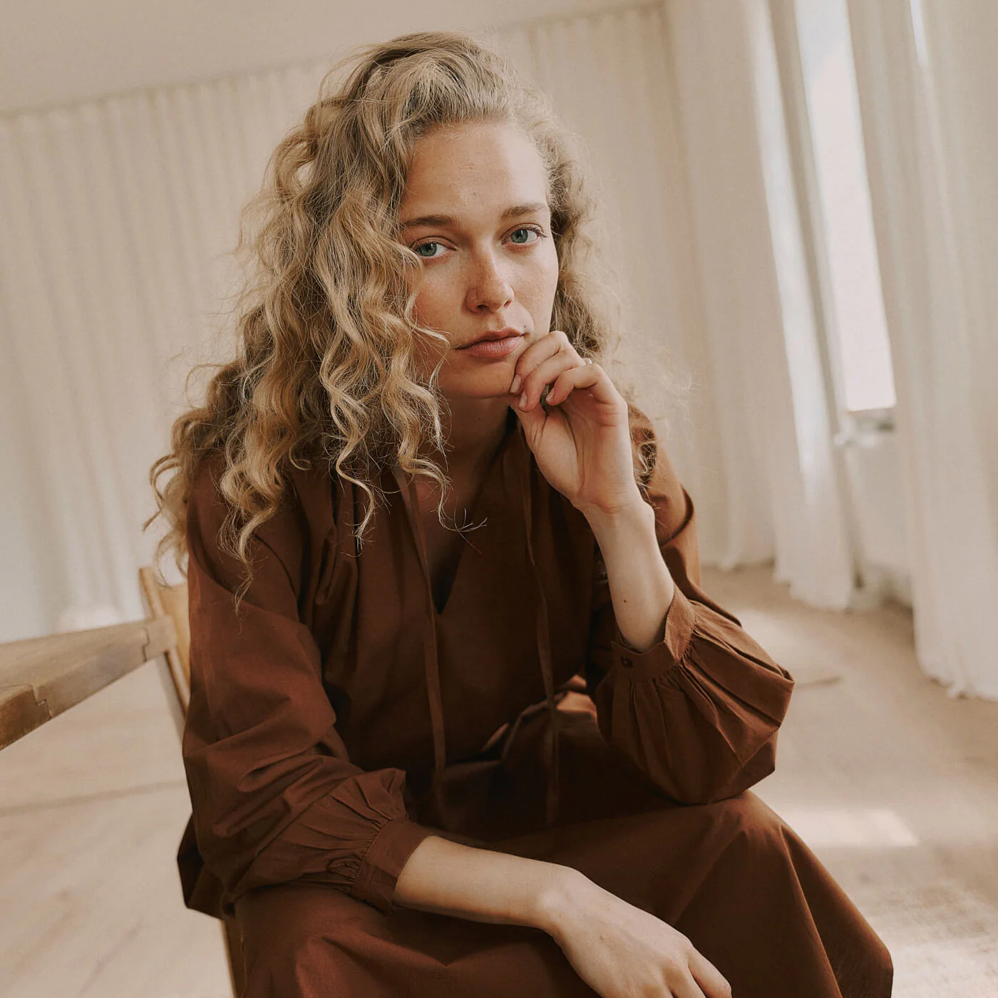 Women's Cotton Irissa Dress - Cambridge Brown - Image 3