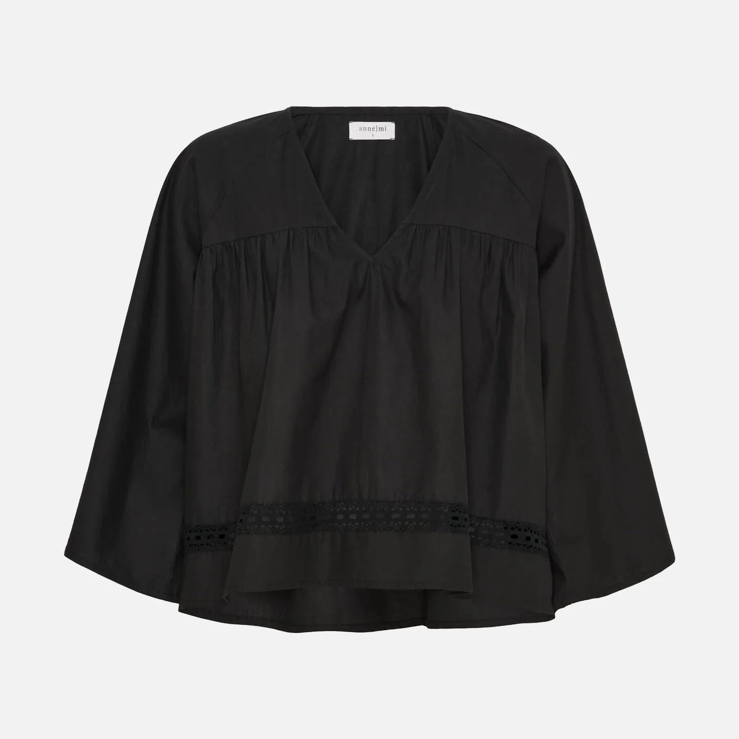 Women's Cotton Siri 3/4 Sleeve Blouse - Black - Image 2