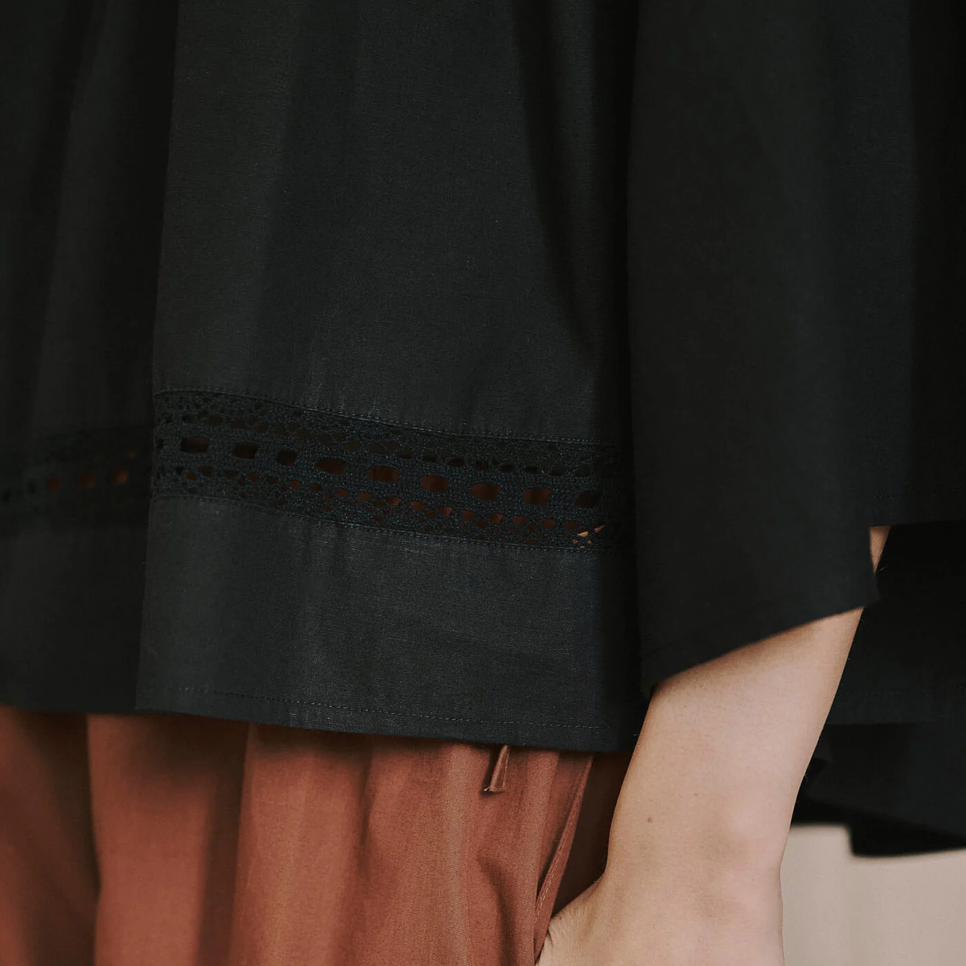 Women's Cotton Siri 3/4 Sleeve Blouse - Black - Image 3