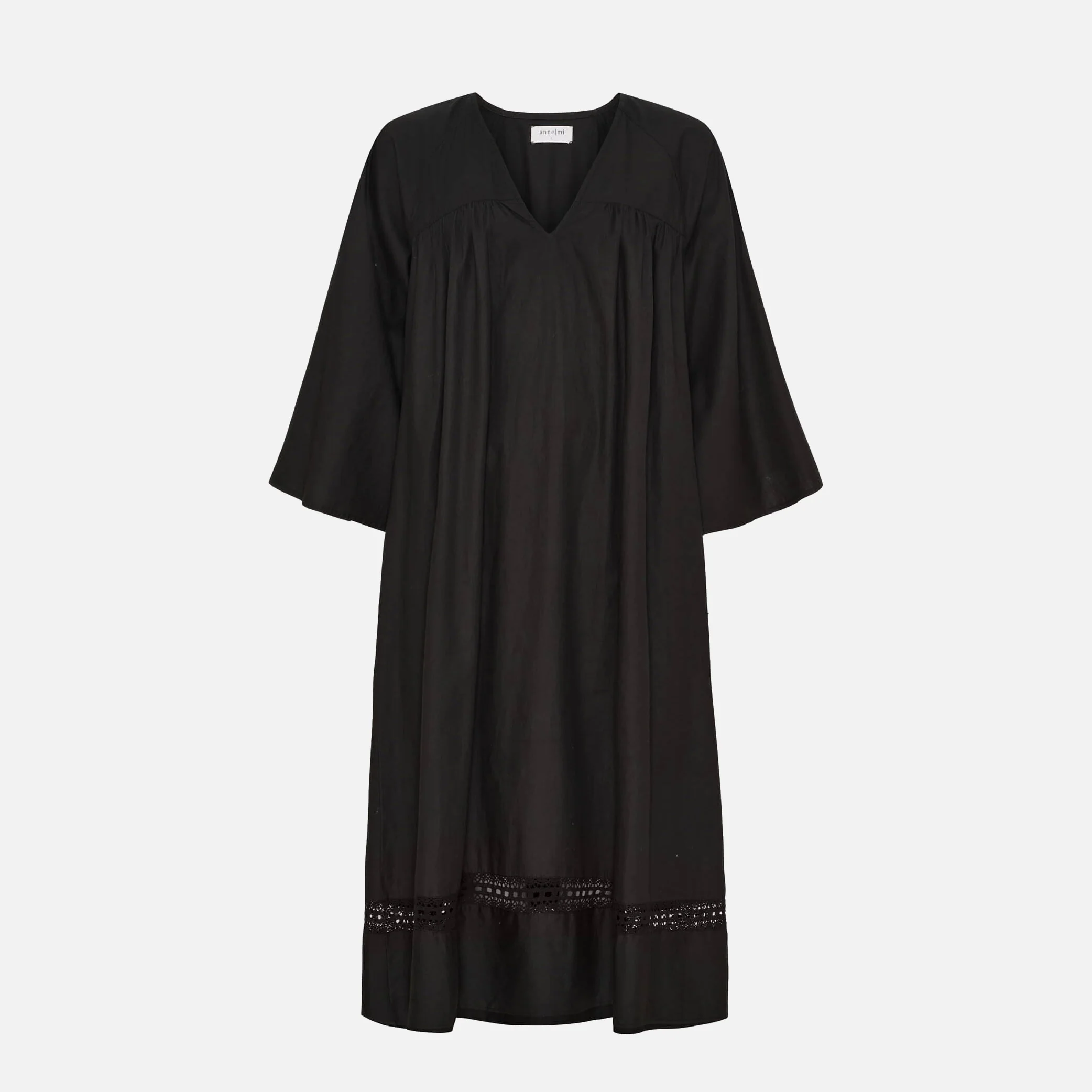Women's Cotton Siri 3/4 Sleeve Dress - Black - Image 2