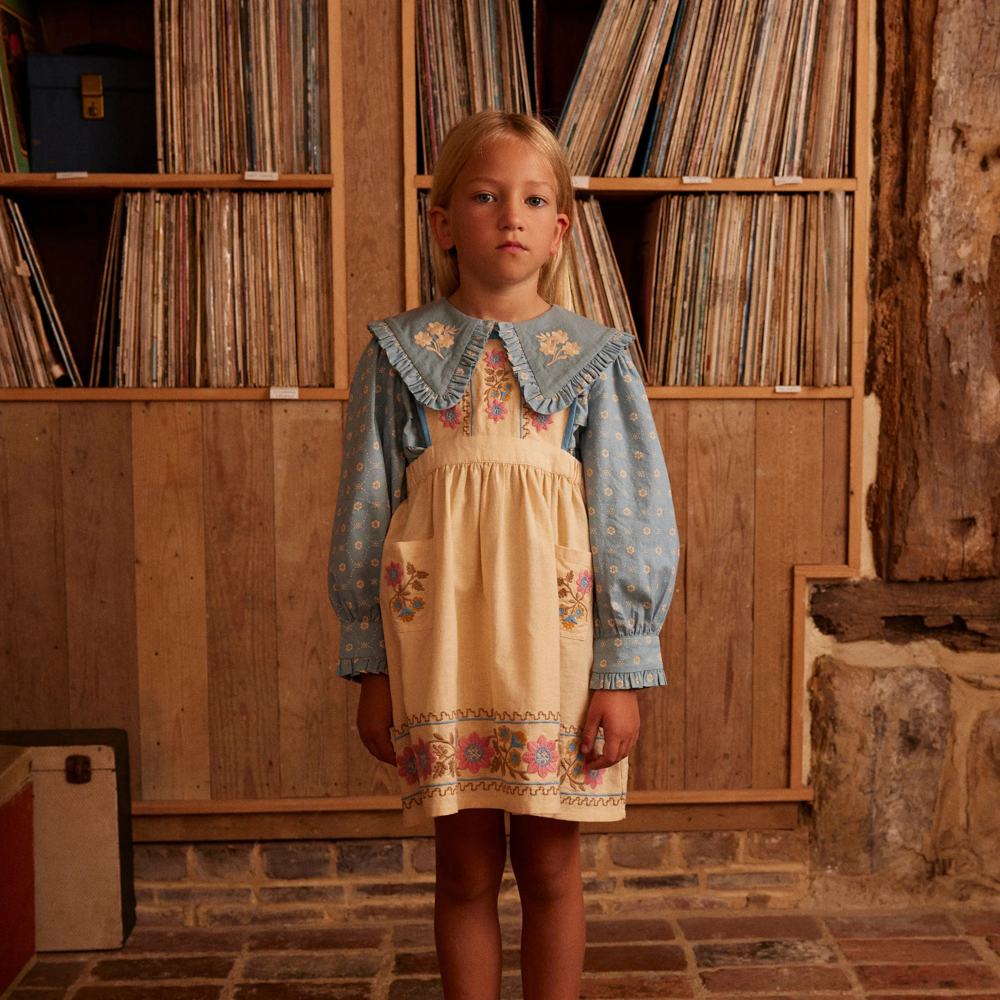 Baby & Kids Cotton Ursina Pinafore - Cashew - Image 4