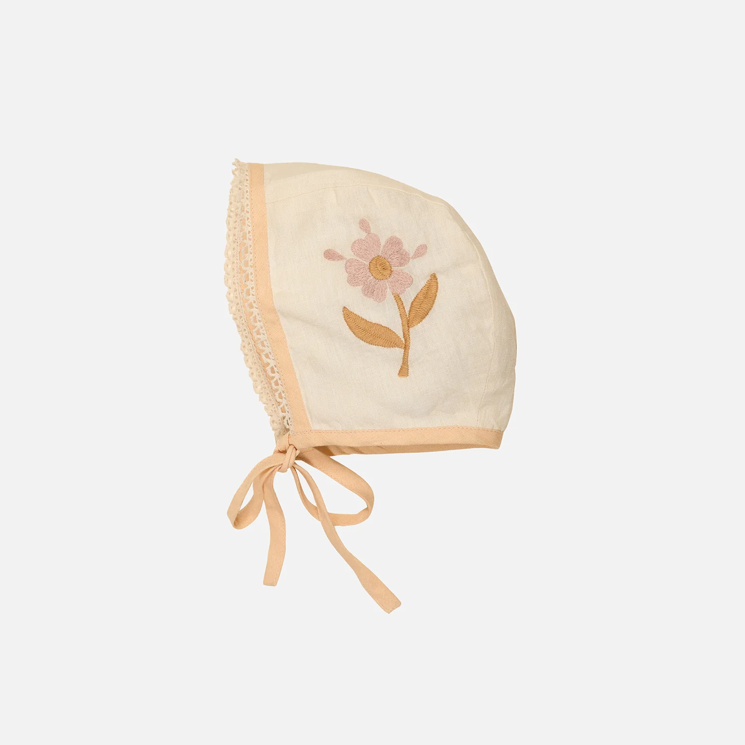 Baby & Kids Linen Josephine Bonnet - Cream - Image 2
