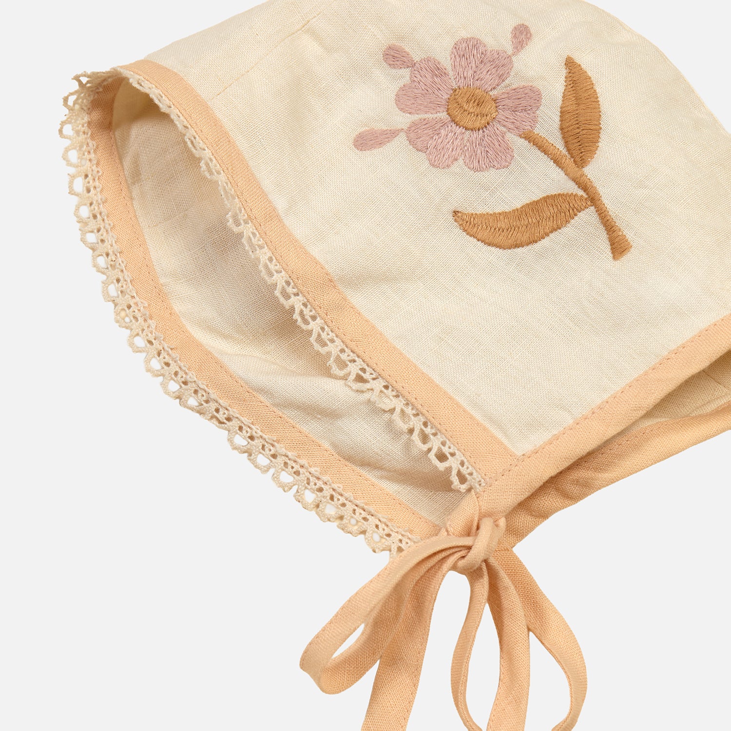 Baby & Kids Linen Josephine Bonnet - Cream - Image 3