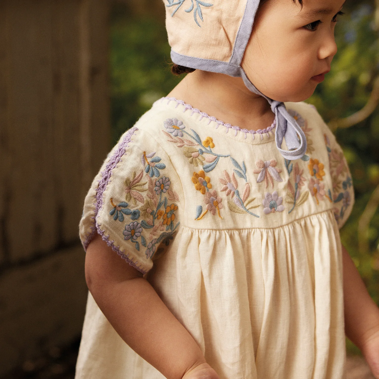 Baby Linen Stevie Bubble Romper - Cream - Image 4