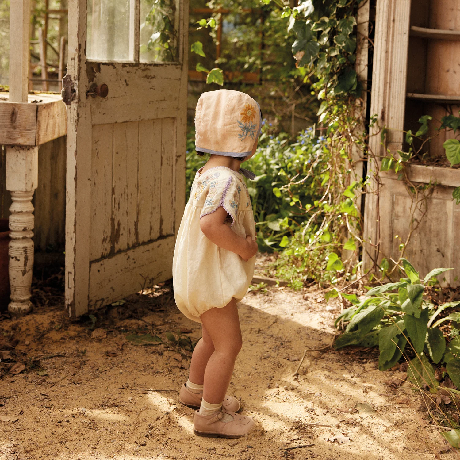 Baby Linen Stevie Bubble Romper - Cream - Image 5