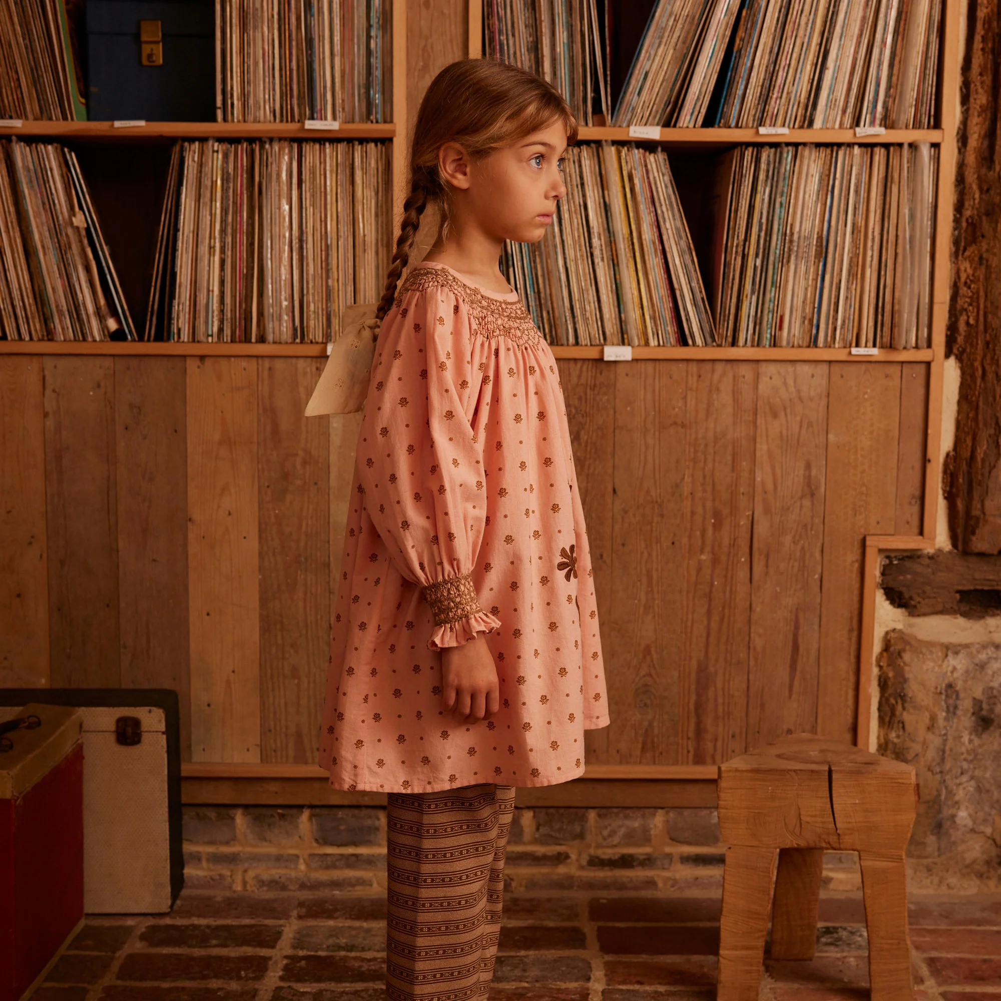 Kids Cotton Cece Smock Dress - Meadow Calico Ribbon - Image 2
