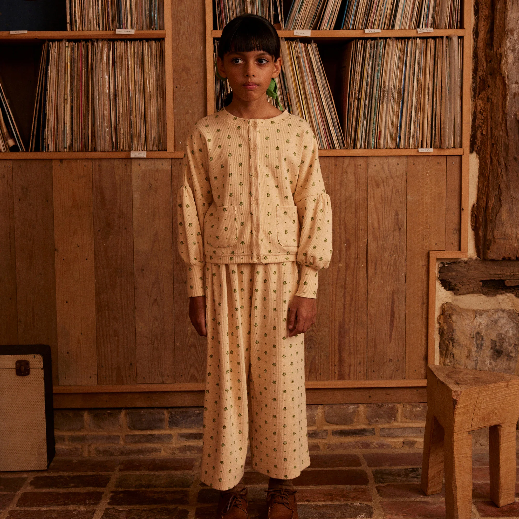 Kids Cotton Simona Jersey Cardigan - Meadow Calico - Image 4