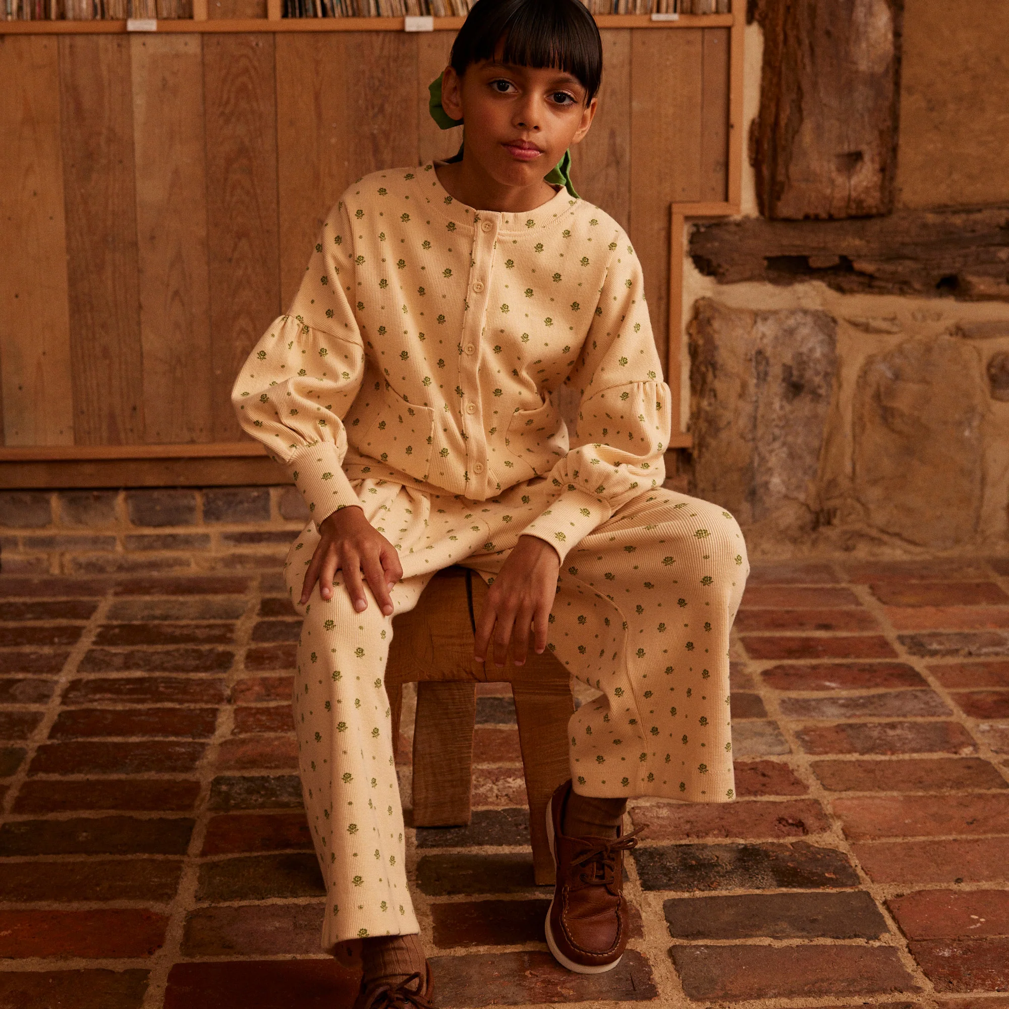 Kids Cotton Simona Jersey Cardigan - Meadow Calico - Image 5