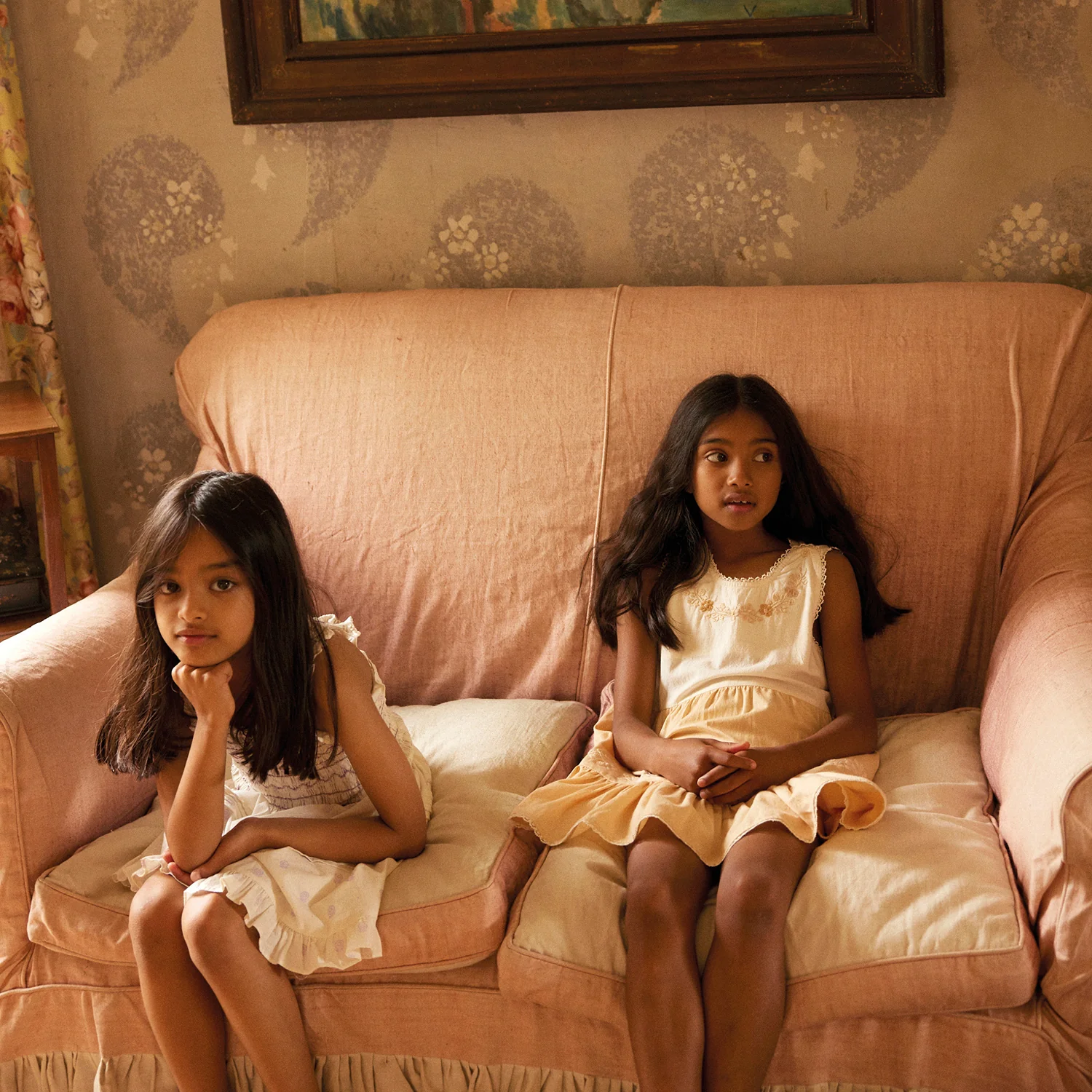 Kids Cotton Clarita Dress - Cream/Peach Yoghurt - Image 4