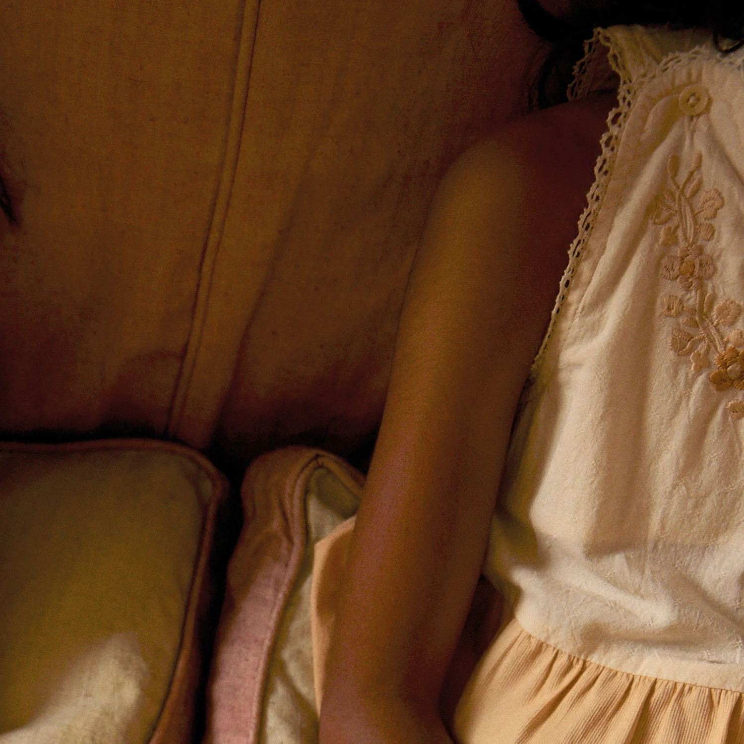 Kids Cotton Clarita Dress - Cream/Peach Yoghurt - Image 5