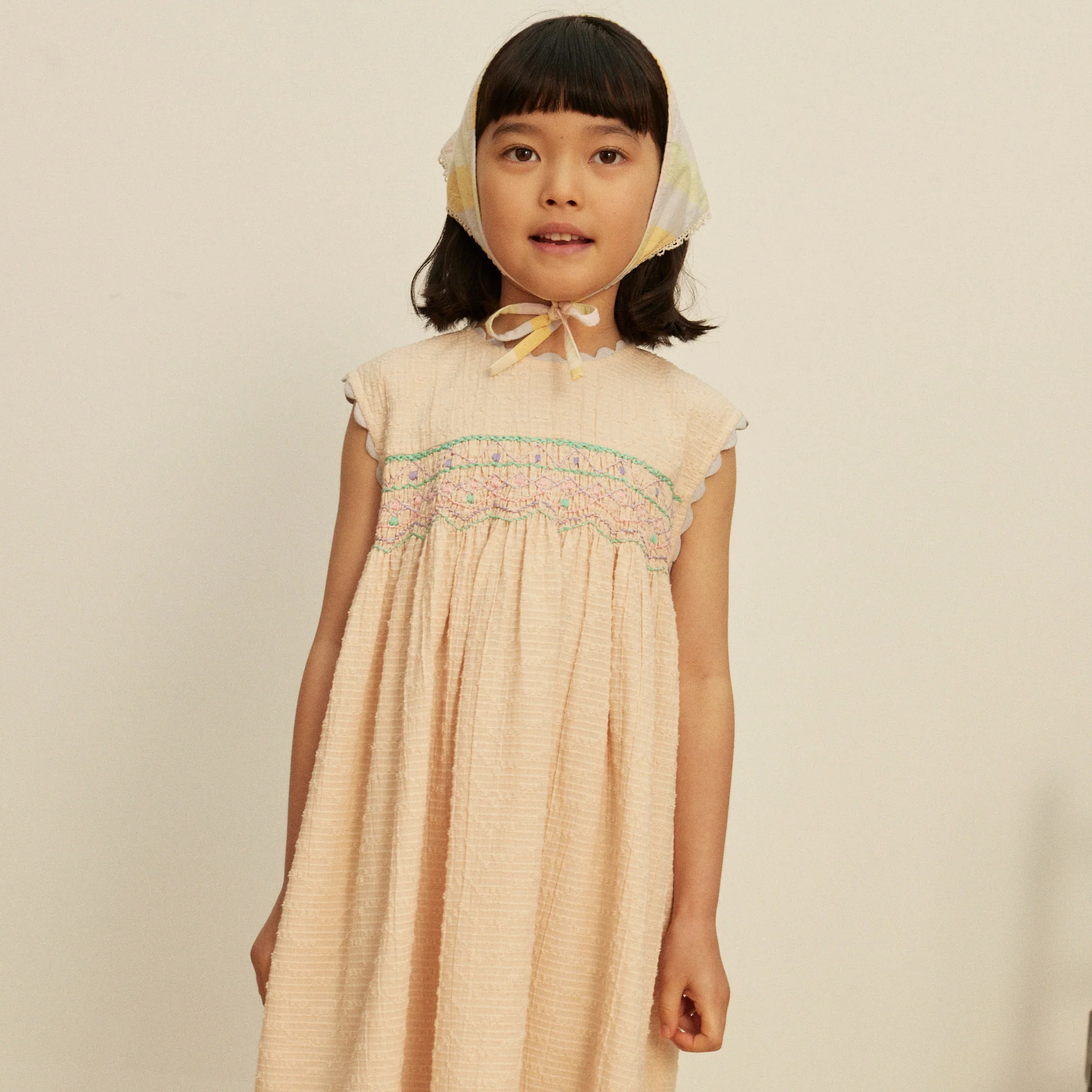 Kids Cotton Gigi Midi Dress - Blush
