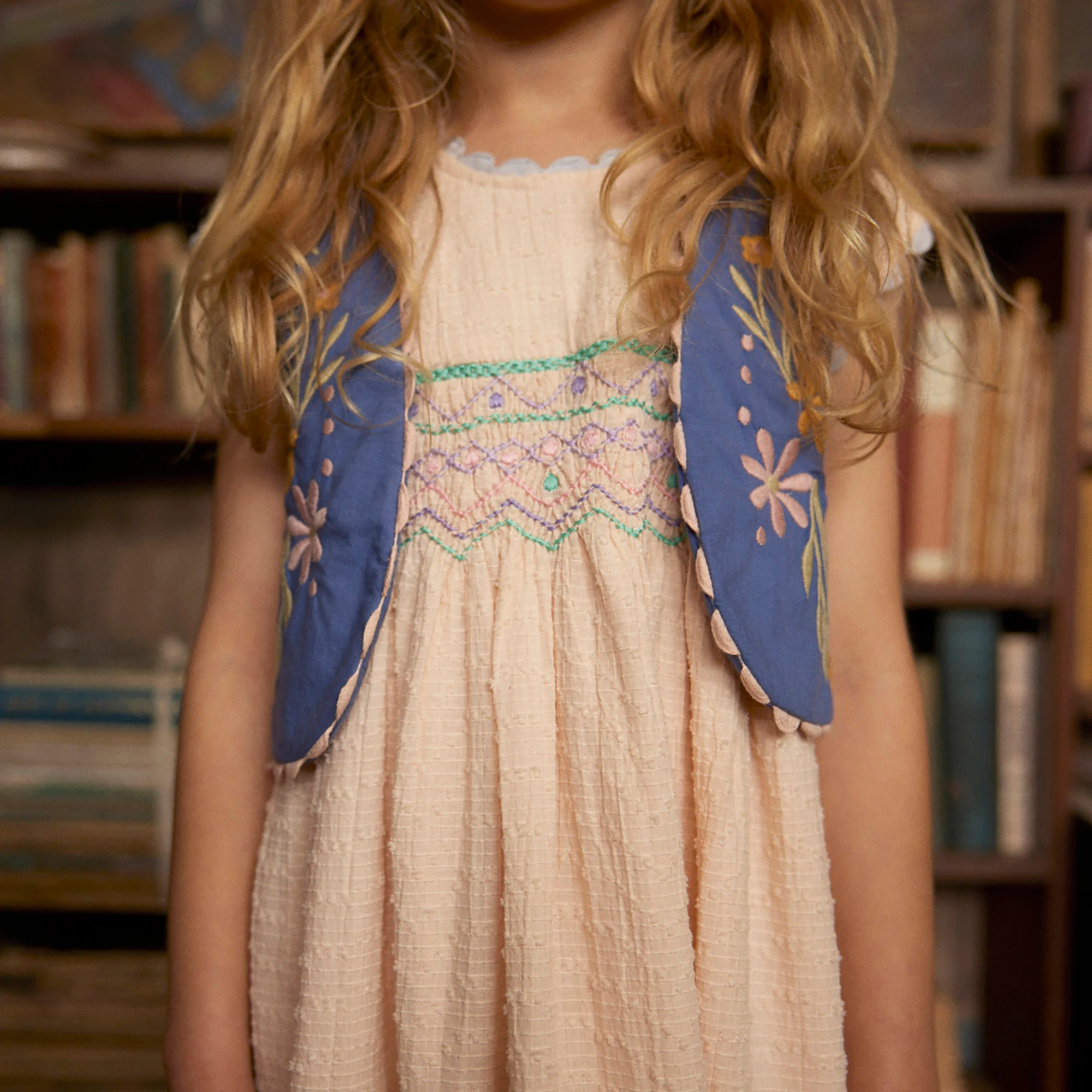 Kids Cotton Gigi Midi Dress - Blush - Image 6