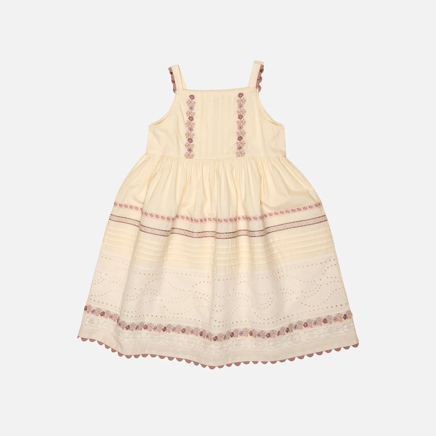 Kids Cotton Minerva Dress - Cream - Image 2