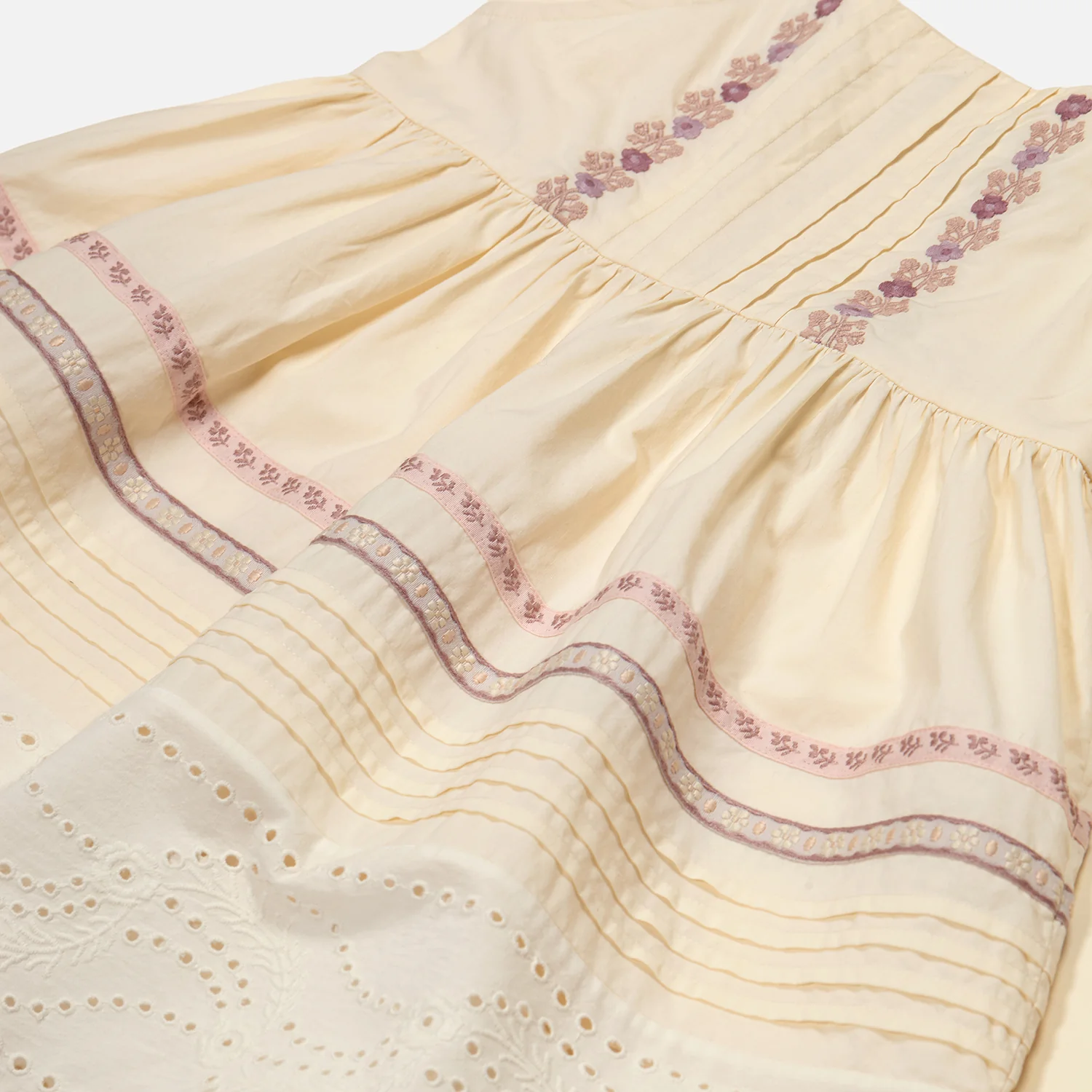 Kids Cotton Minerva Dress - Cream - Image 3