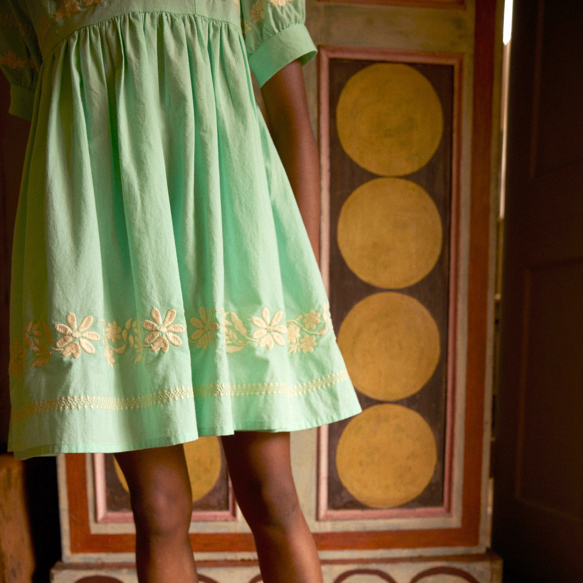 Kids Cotton Mya Dress - Seaglass - Image 3