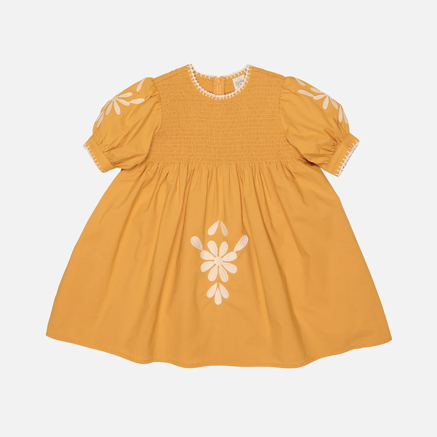 Kids Cotton Noemie Dress - Tangerine - Image 2