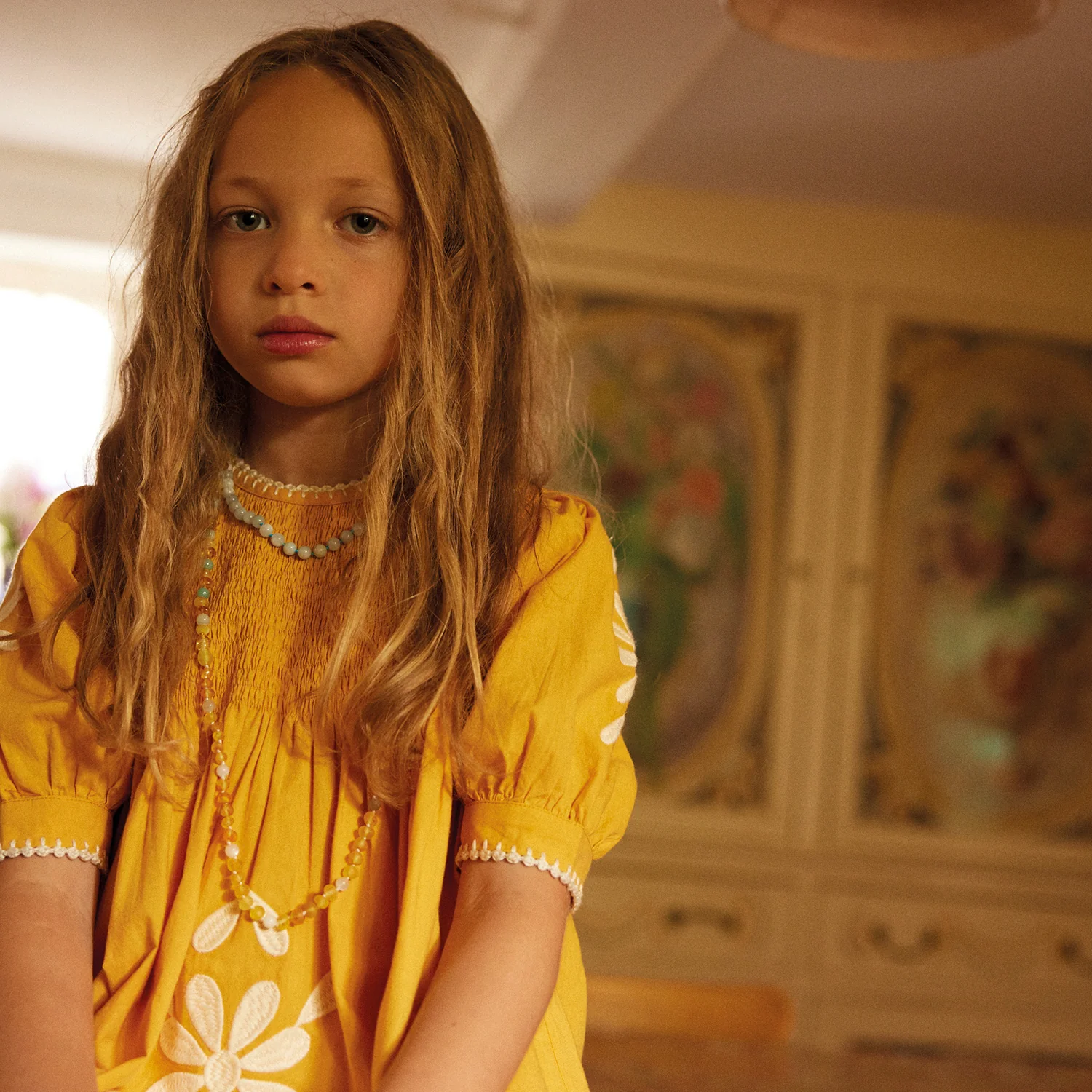 Kids Cotton Noemie Dress - Tangerine - Image 4