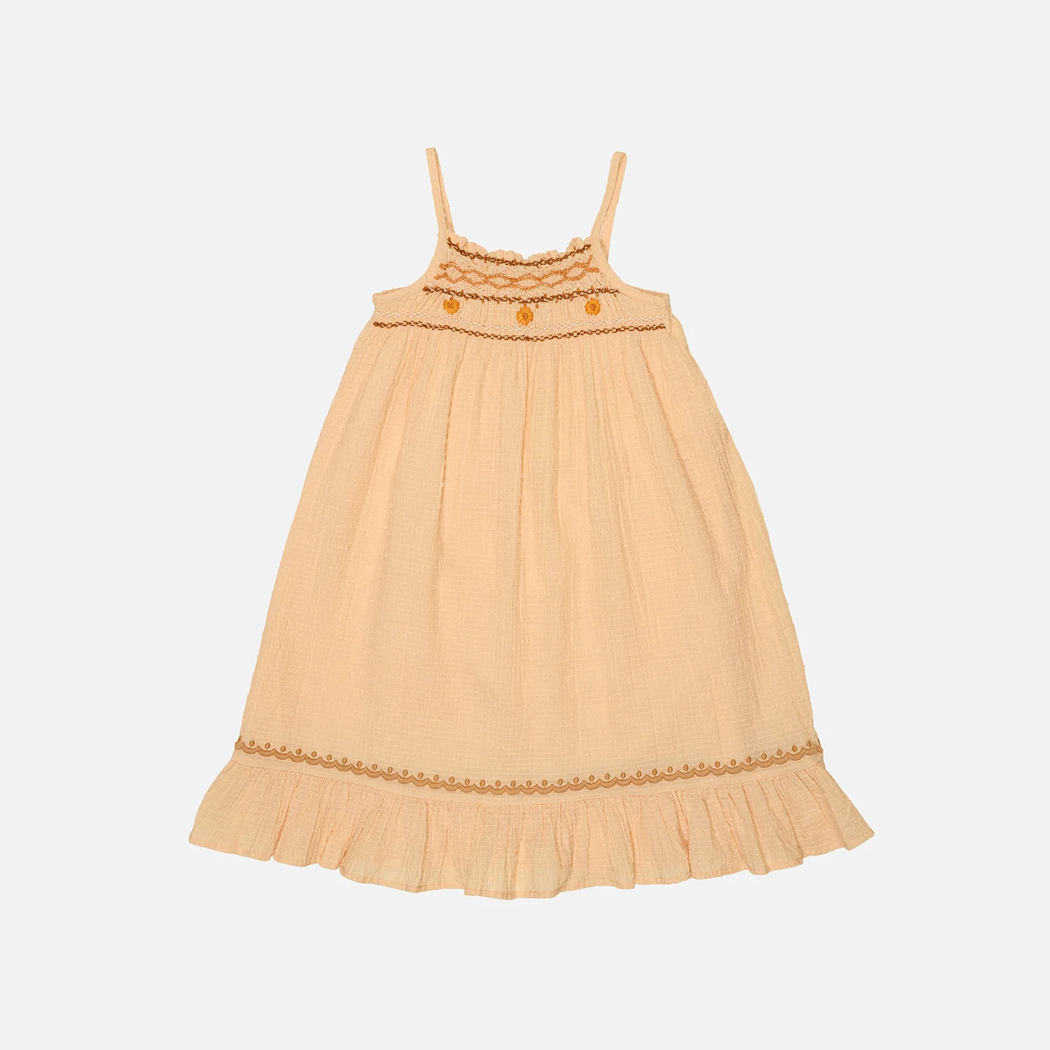 Kids Cotton Tammy Midi Sundress - Peach Yoghurt - Image 2