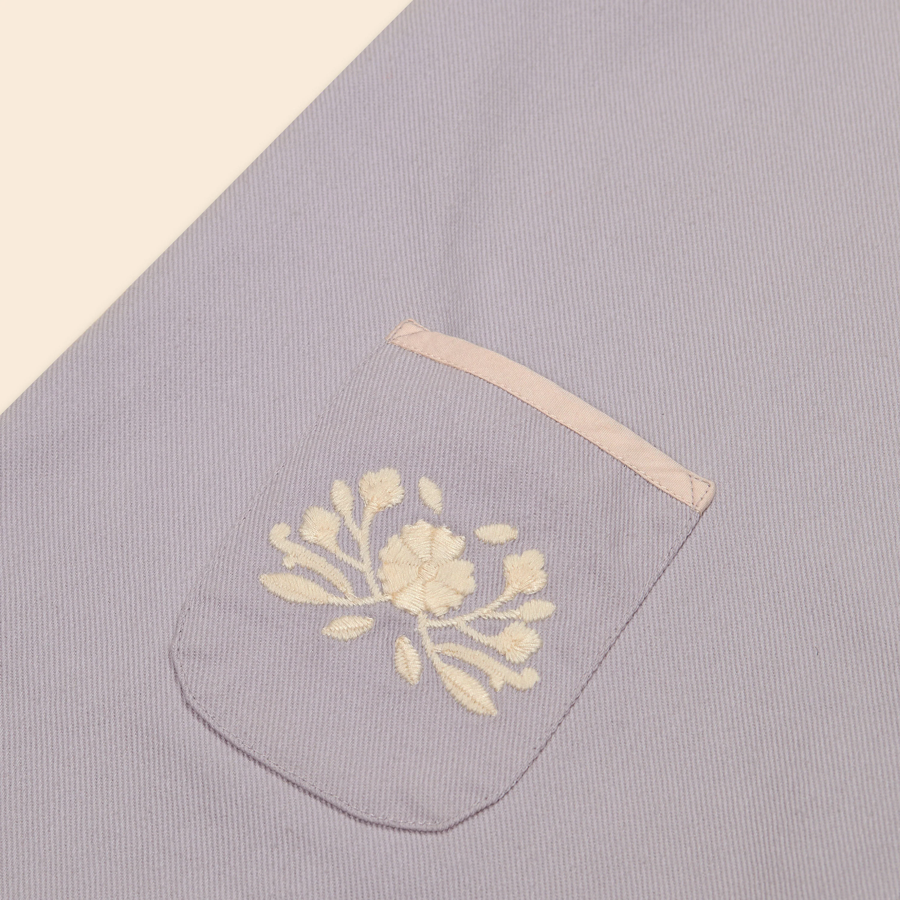 Kids Cotton Denim Vada Apron Playsuit - Lilac Grey - Image 3