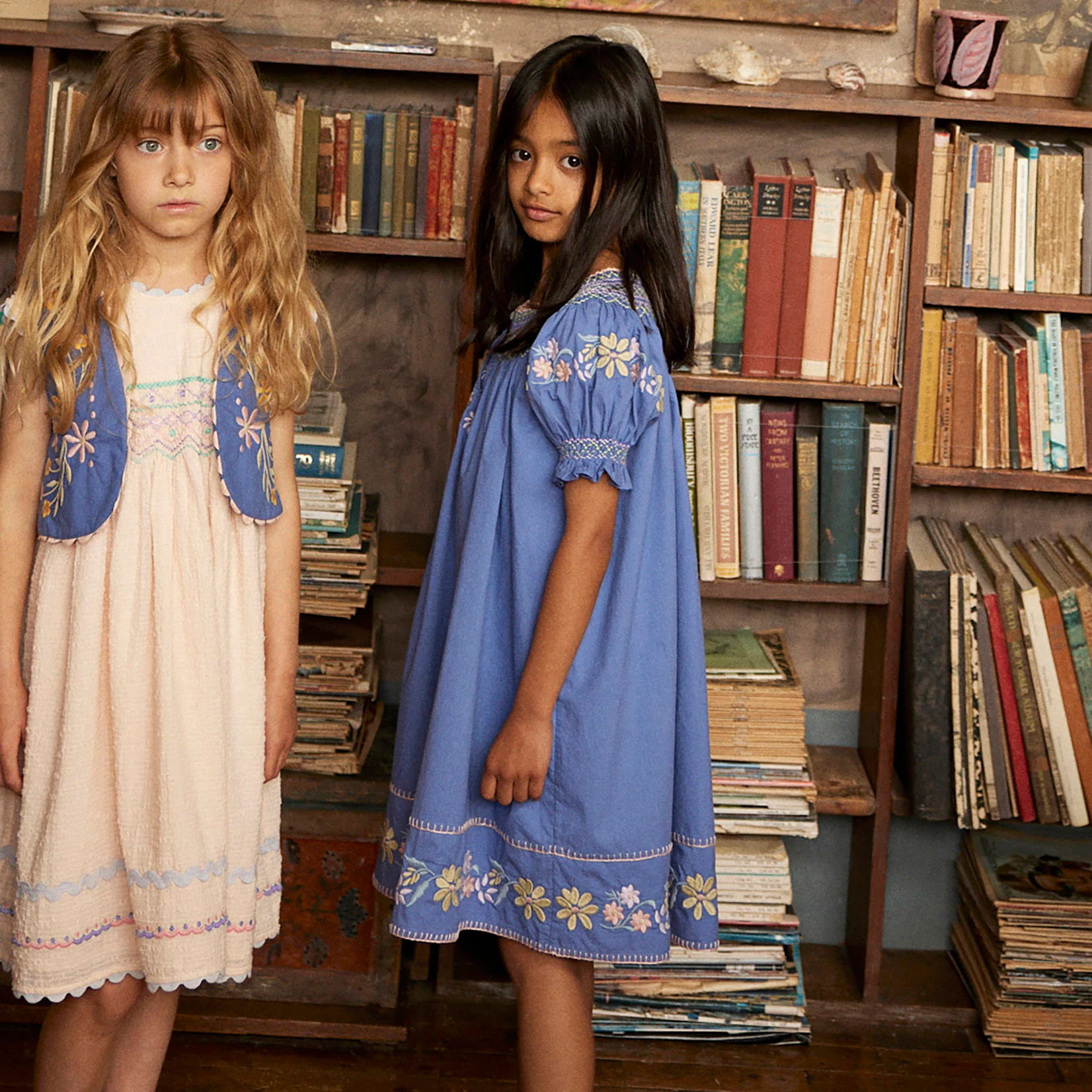 Kids Cotton Verna Smock Dress - Azul - Image 7
