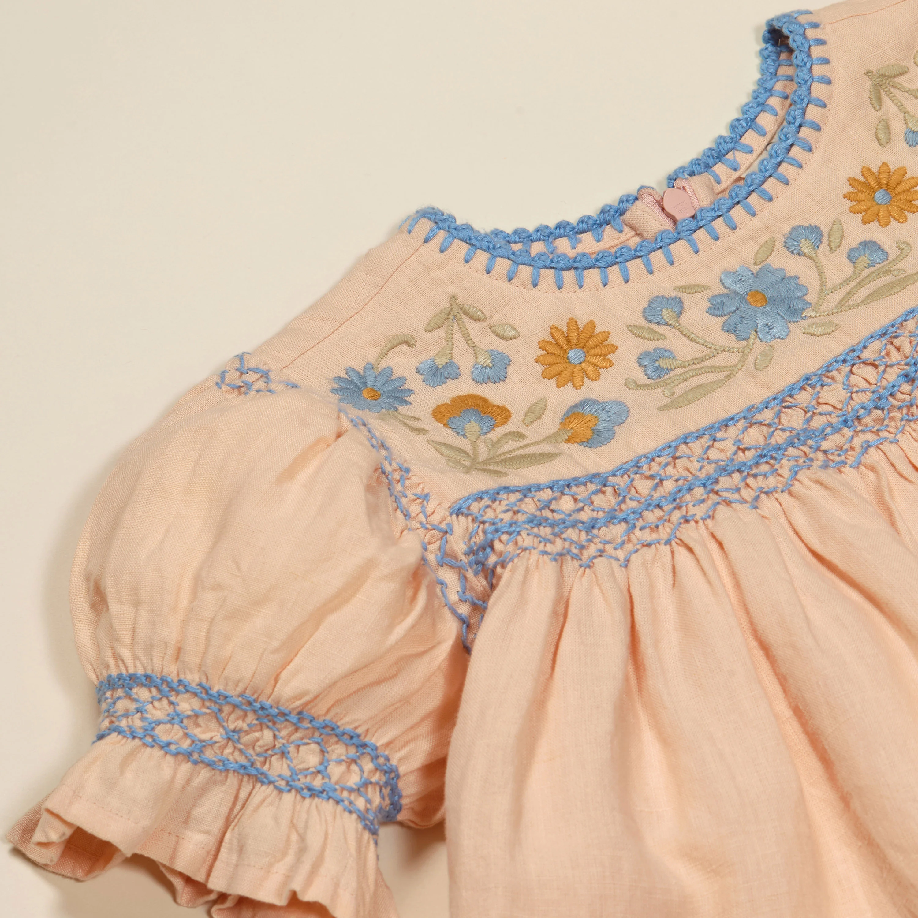 Kids Linen Dora Dress - Satin Pink - Image 2