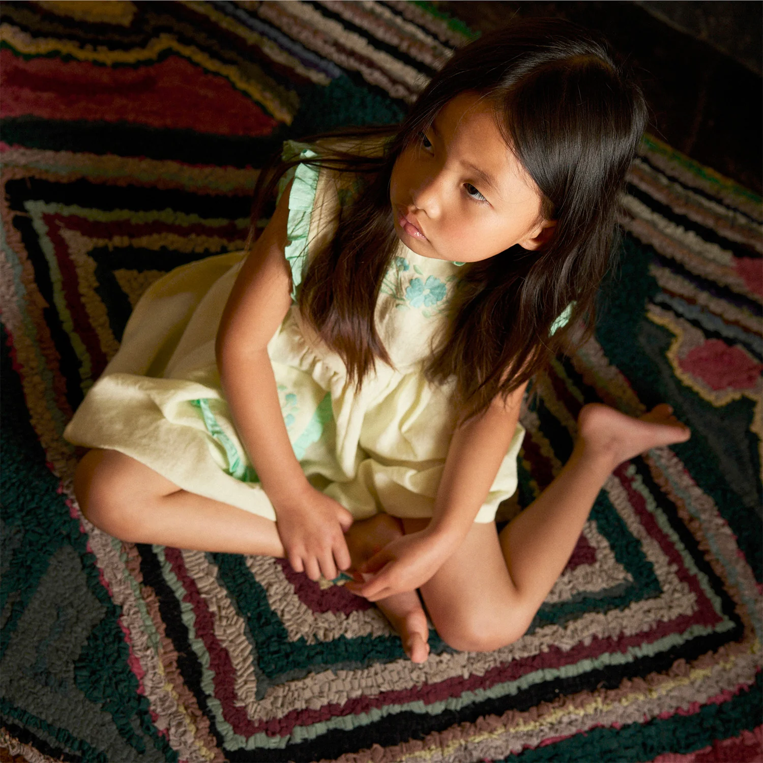 Kids Linen Ida Dress - Mint Cream/Seaglass - Image 4