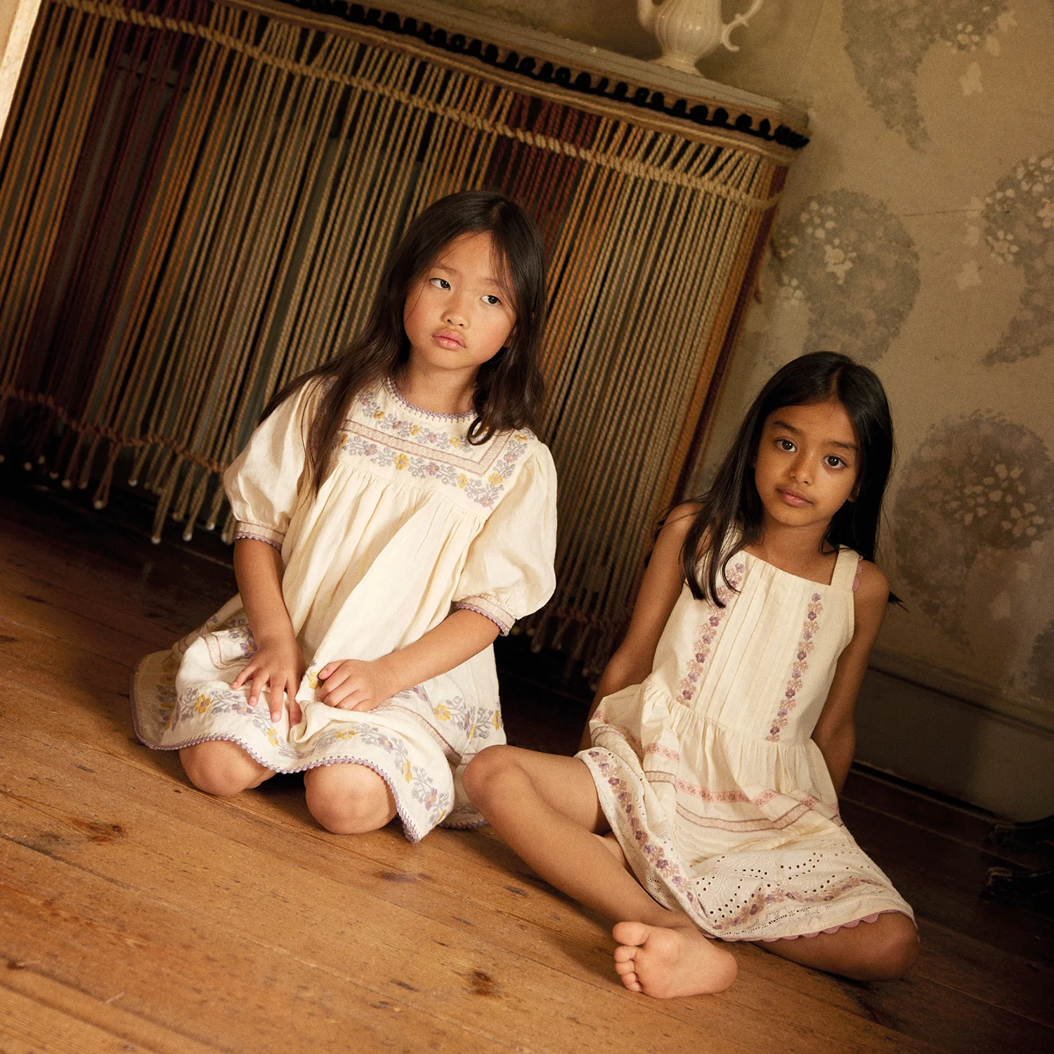 Kids Linen Patsy Ribbons Dress - Cream - Image 6