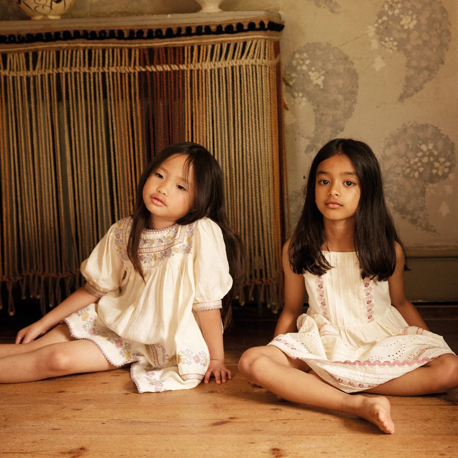 Kids Linen Patsy Ribbons Dress - Cream - Image 7
