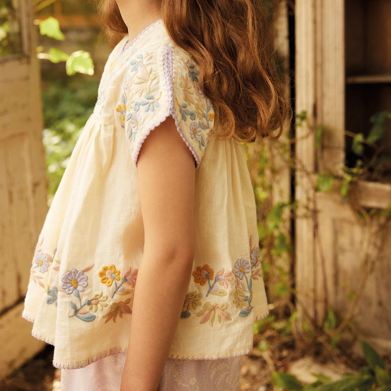 Kids Linen Stevie Blouse - Cream - Image 6