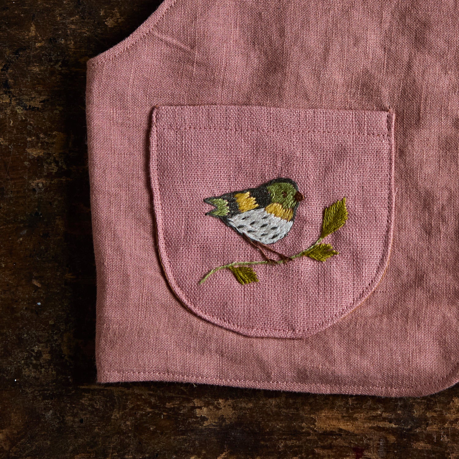 Baby & Kids Linen Explorer Waistcoat - Blush - Image 2