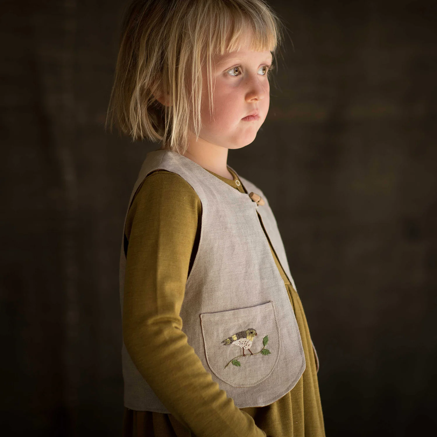 Baby & Kids Linen Explorer Waistcoat - Flax - Image 3