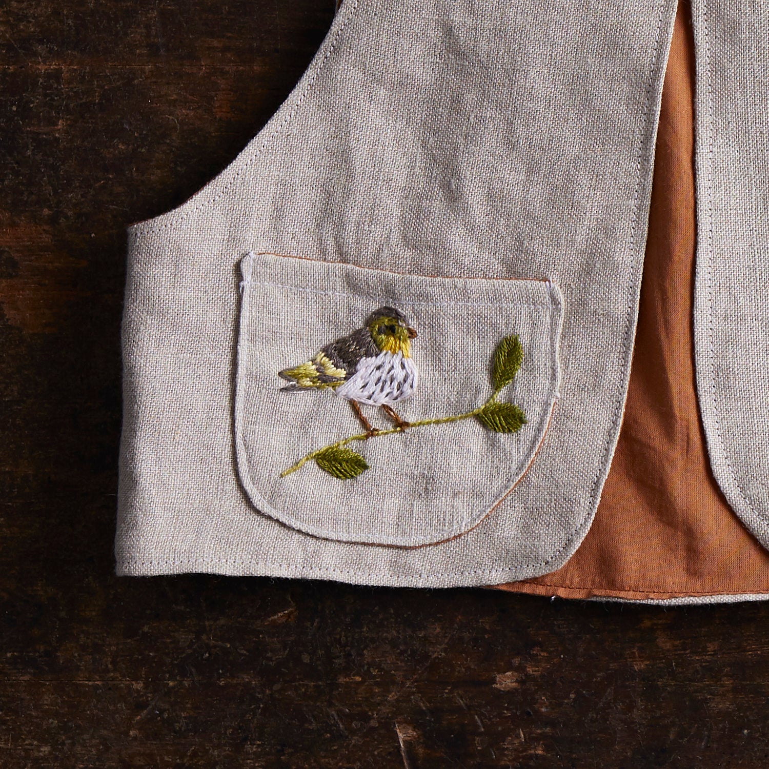 Baby & Kids Linen Explorer Waistcoat - Flax - Image 4