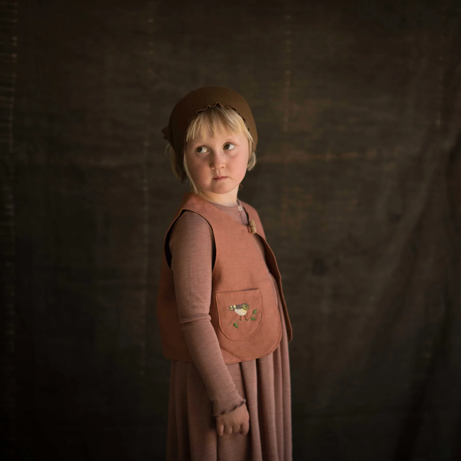 Baby & Kids Linen Explorer Waistcoat - Rose Dust