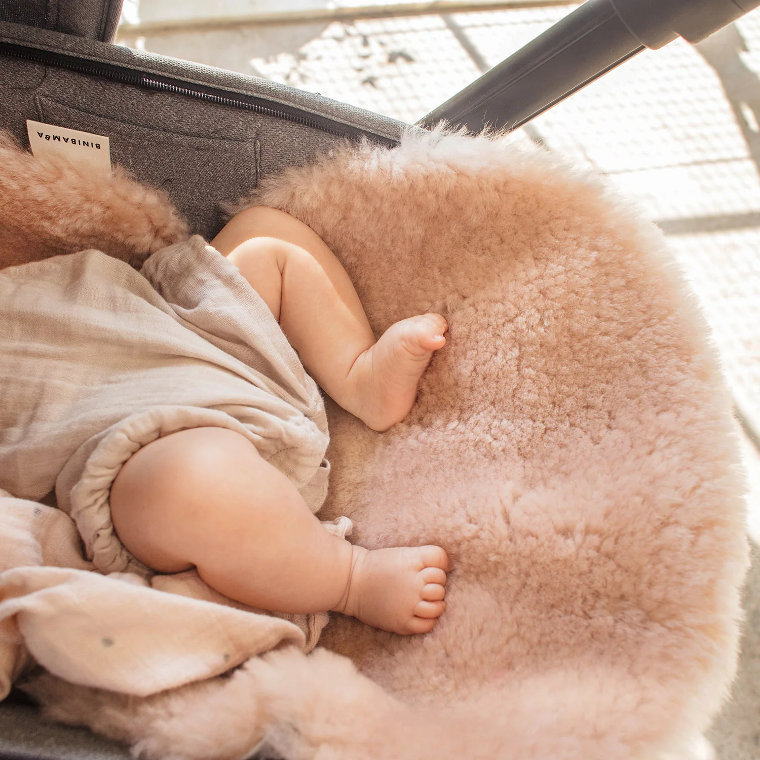 Merino Sheepskin Snuggler / Buggy Liner - Rose - Image 3