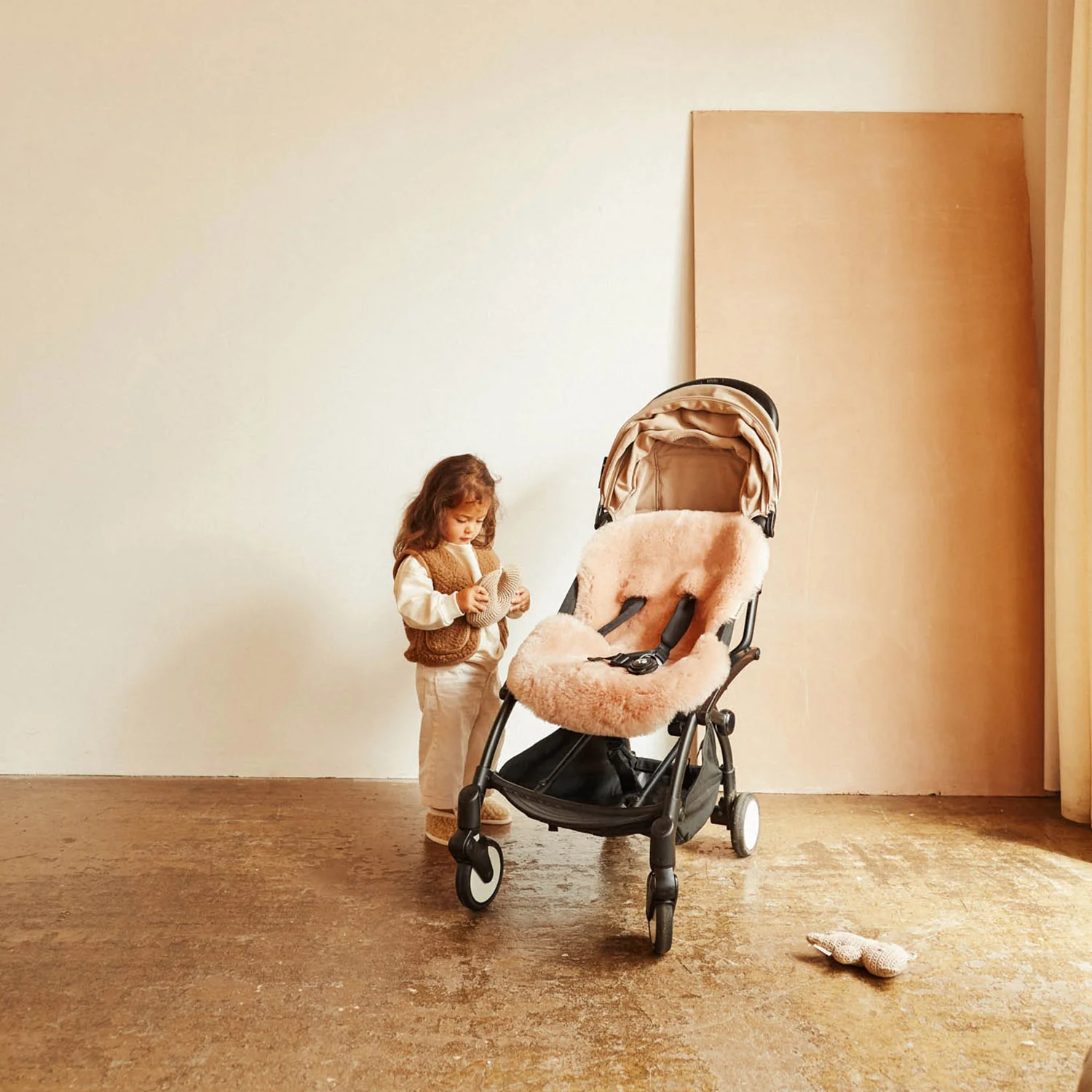 Merino Sheepskin Snuggler / Buggy Liner - Rose - Image 5