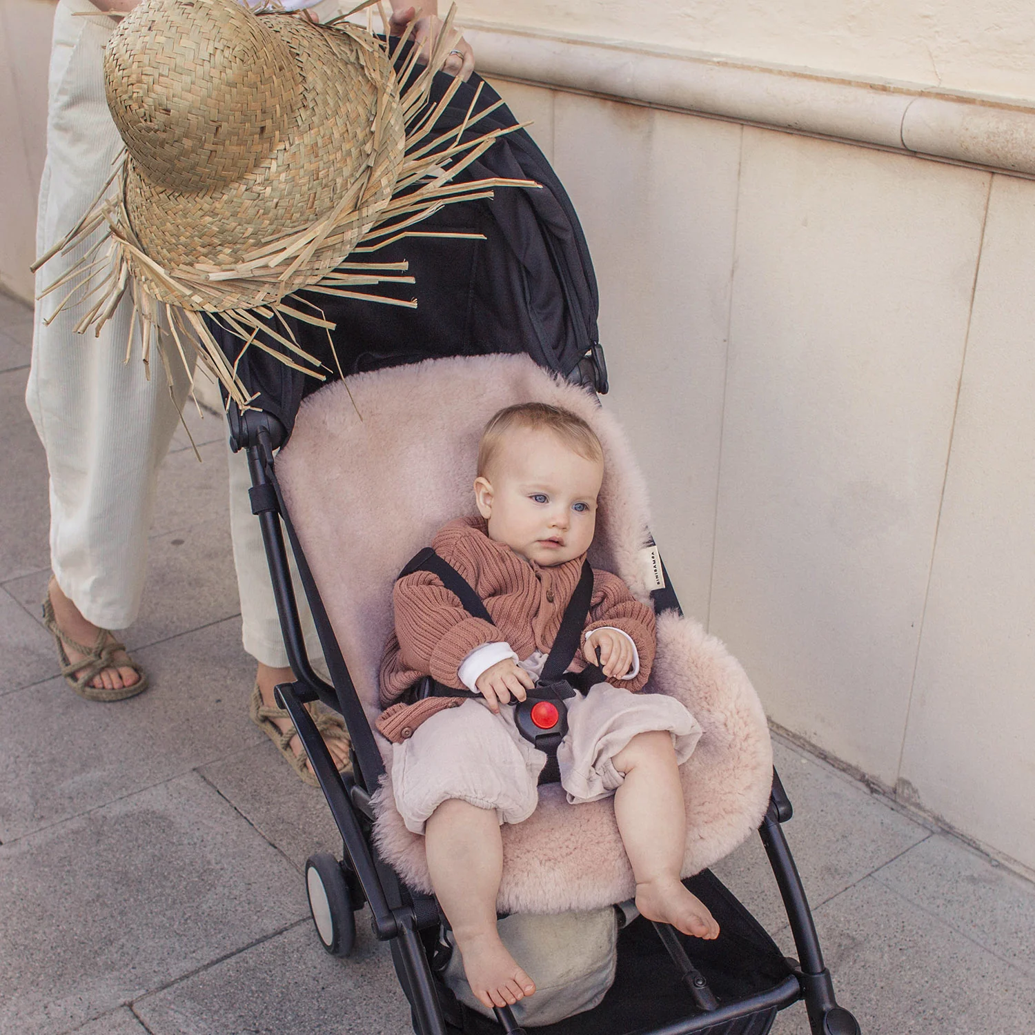 Merino Sheepskin Snuggler / Buggy Liner - Rose - Image 7
