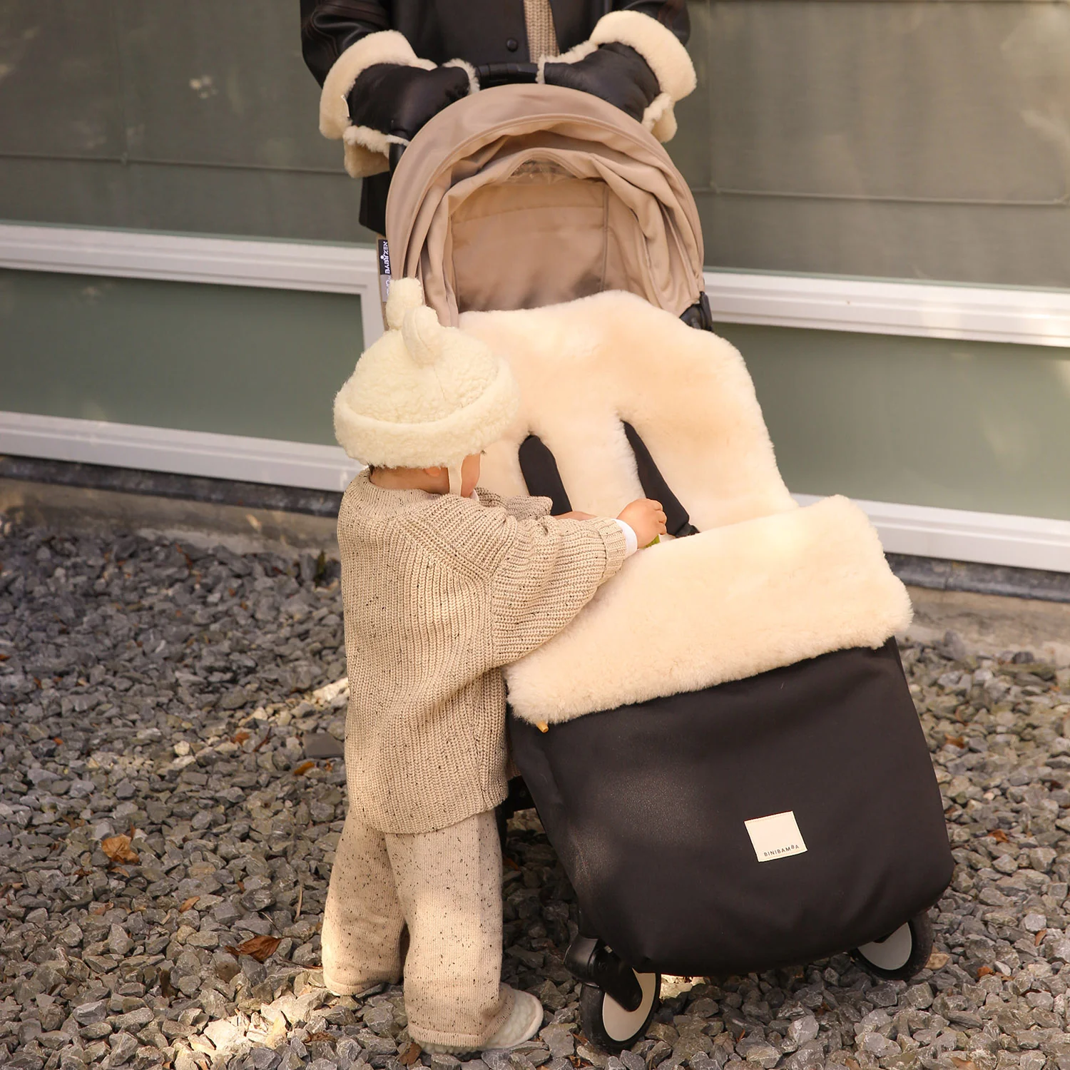 Merino Sheepskin Universal Pushchair Footmuff - Milk