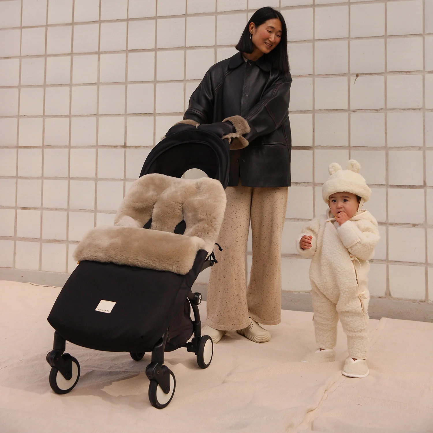 Merino Sheepskin Universal Pushchair Footmuff - Toast - Image 3