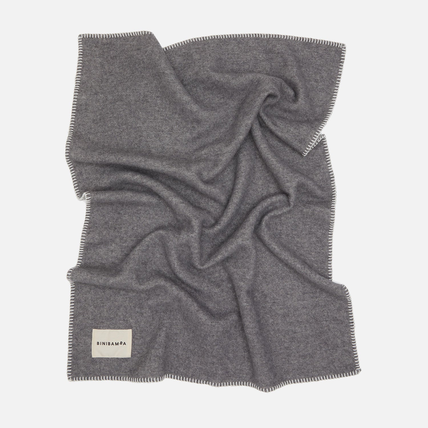 Merino Wool Two Tone Blanket - Charcoal/Grey - Image 2