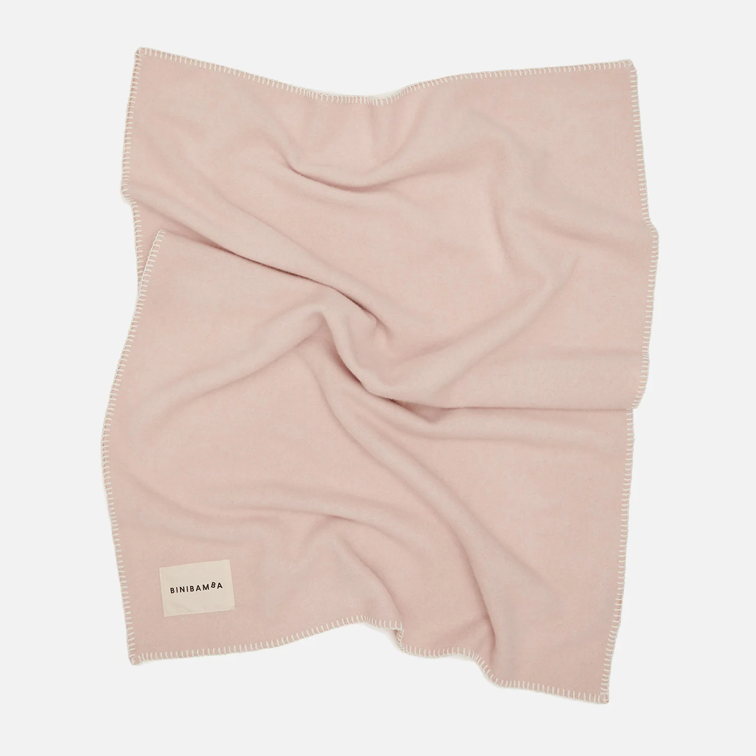 Merino Wool Two Tone Blanket - Rose/Camel - Image 2