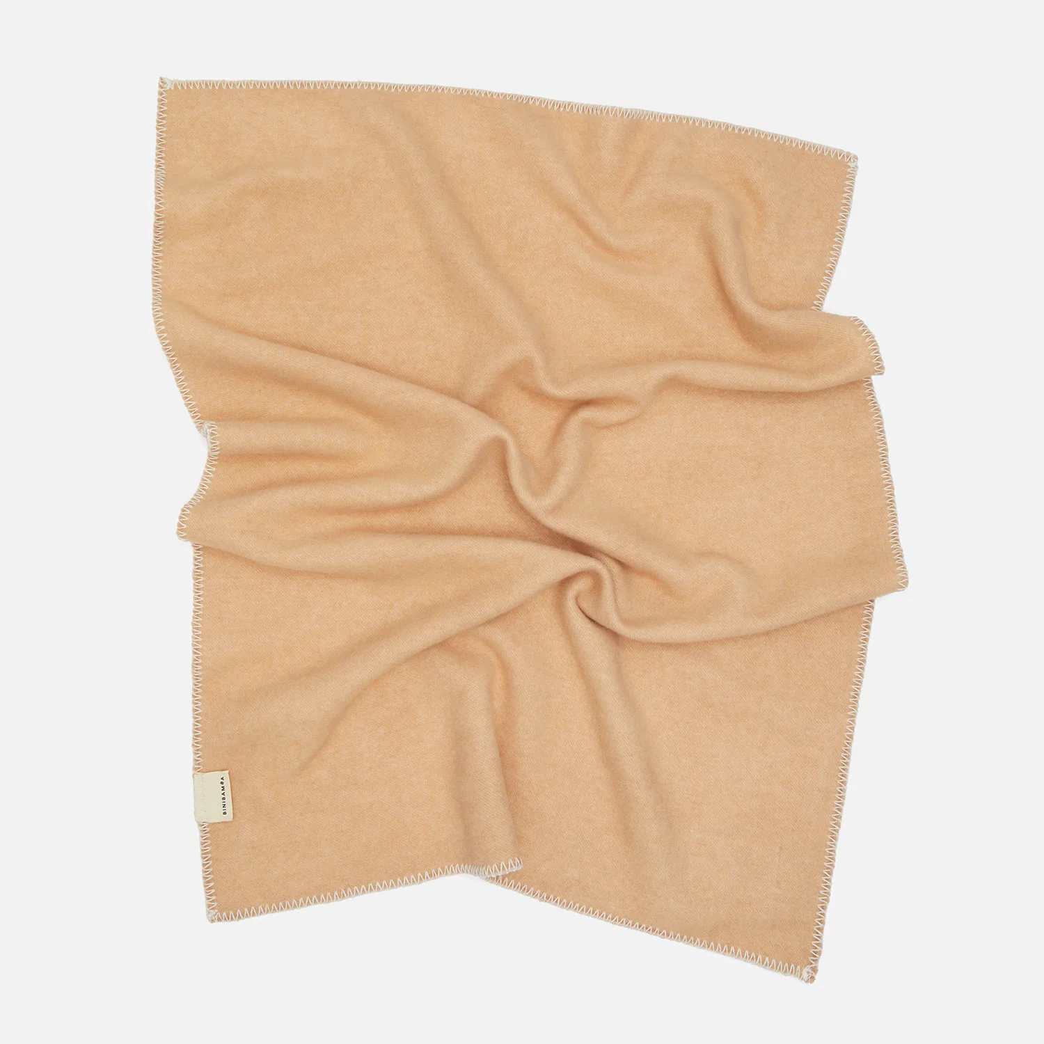 Merino Wool Two Tone Blanket - Rose/Camel - Image 3